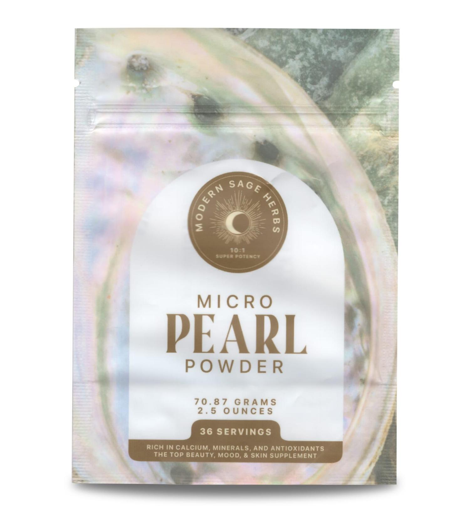 2.5oz Pure Pearl Powder 10:1 Super Concentrated Extract. 36 Servings. Supplement for Collagen Anti-Aging and Antioxidant production. Supports Skin Eyes Nails Radiant Beauty by Modern Sage Herbs. - Buy Online on GoSupps.com