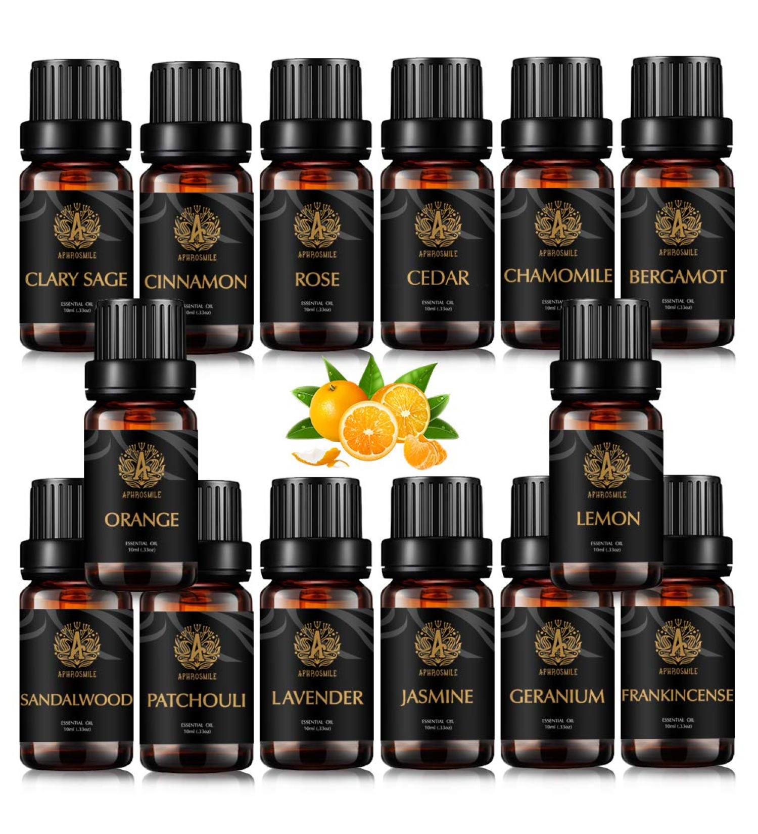 Top 14x10ml Aromatherapy Jasmine Essential Oil Set for Diffuser 100% Pure Rose Essential Oil Kit for HUmidifier Therapeutic Grade Essential Oils Set - Bergamot Cedar Geranium Sandalwood Oils etc - Buy Online on GoSupps.com