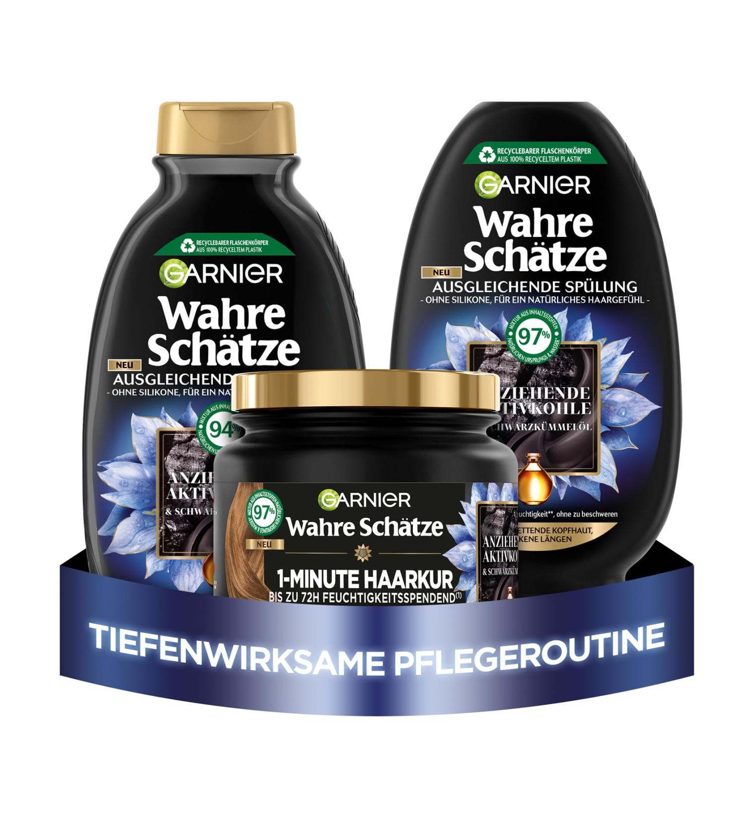 Garnier Skin Care Set for Oily Scalp & Dry Hair | Carbon Shampoo Rinse & Treatment | International Shipping Available - Buy Online on GoSupps.com