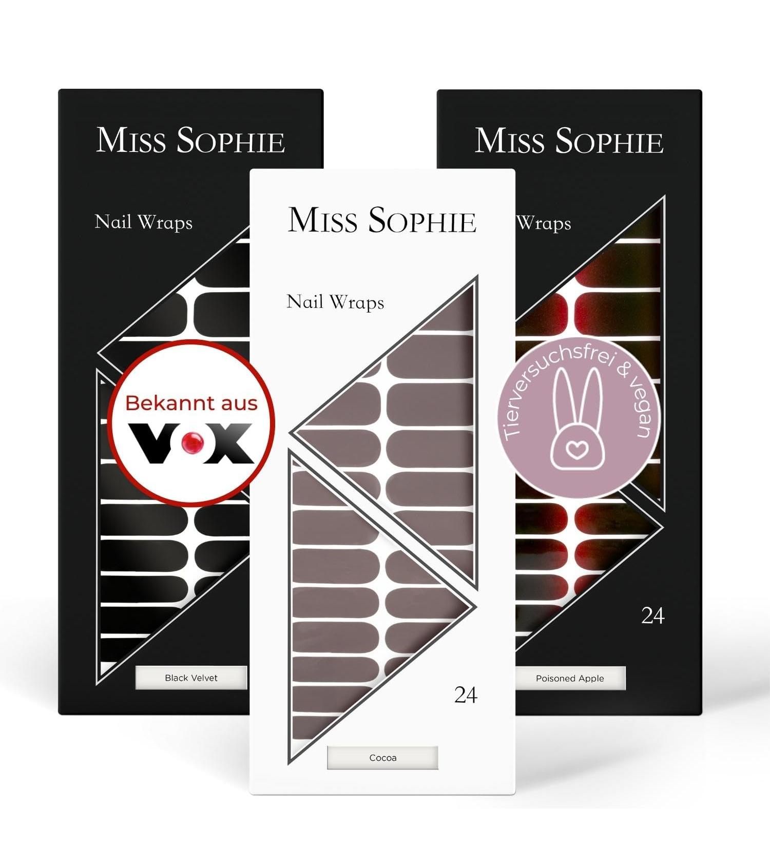 Buy Original Miss Sophie Dark Set Nail Stickers - Black Velvet Cocoa & Poisoned Apple | Easy Application No Splintering Premium Quality Nail Polish Film - Buy Online on GoSupps.com
