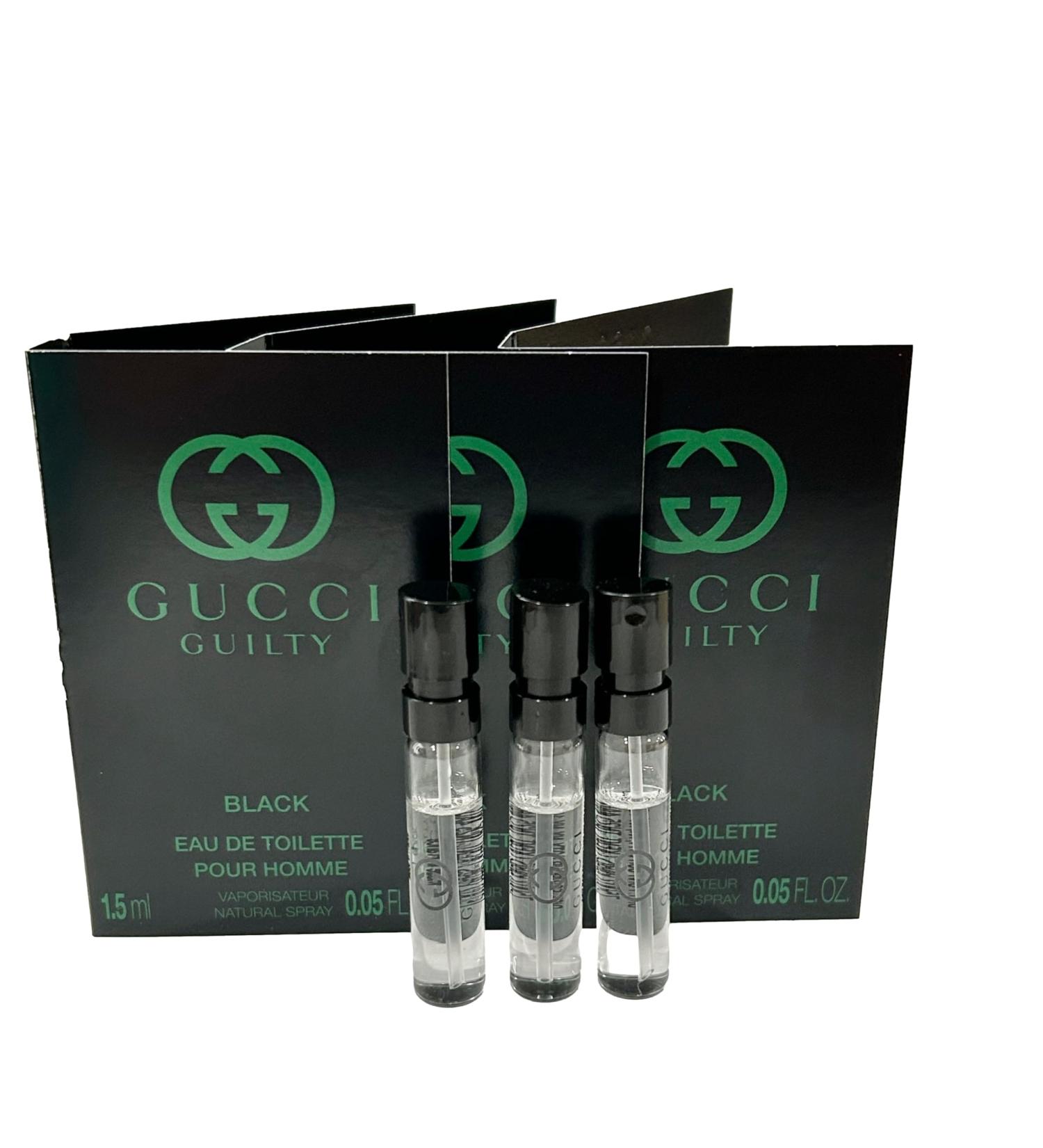 Gucci Guilty Black Sample Perfume Men EDT Spray Pour Homme MINI SMALL Travel Size 1.5 ML / 0.05 (3676) - set of 3 Guilty 0.05 Fl Oz (Pack of 1) - Buy Online on GoSupps.com