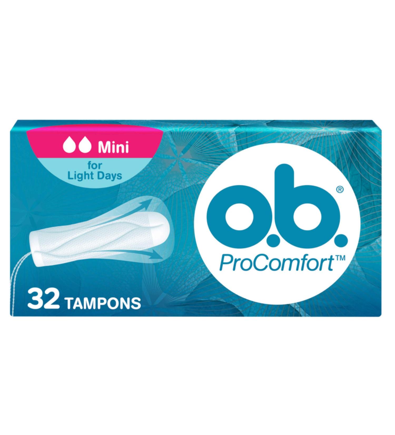 Buy ob ProComfort Mini Tampons - Comfort & Protection | 32 & 96 Pieces Available | International Shipping - Buy Online on GoSupps.com