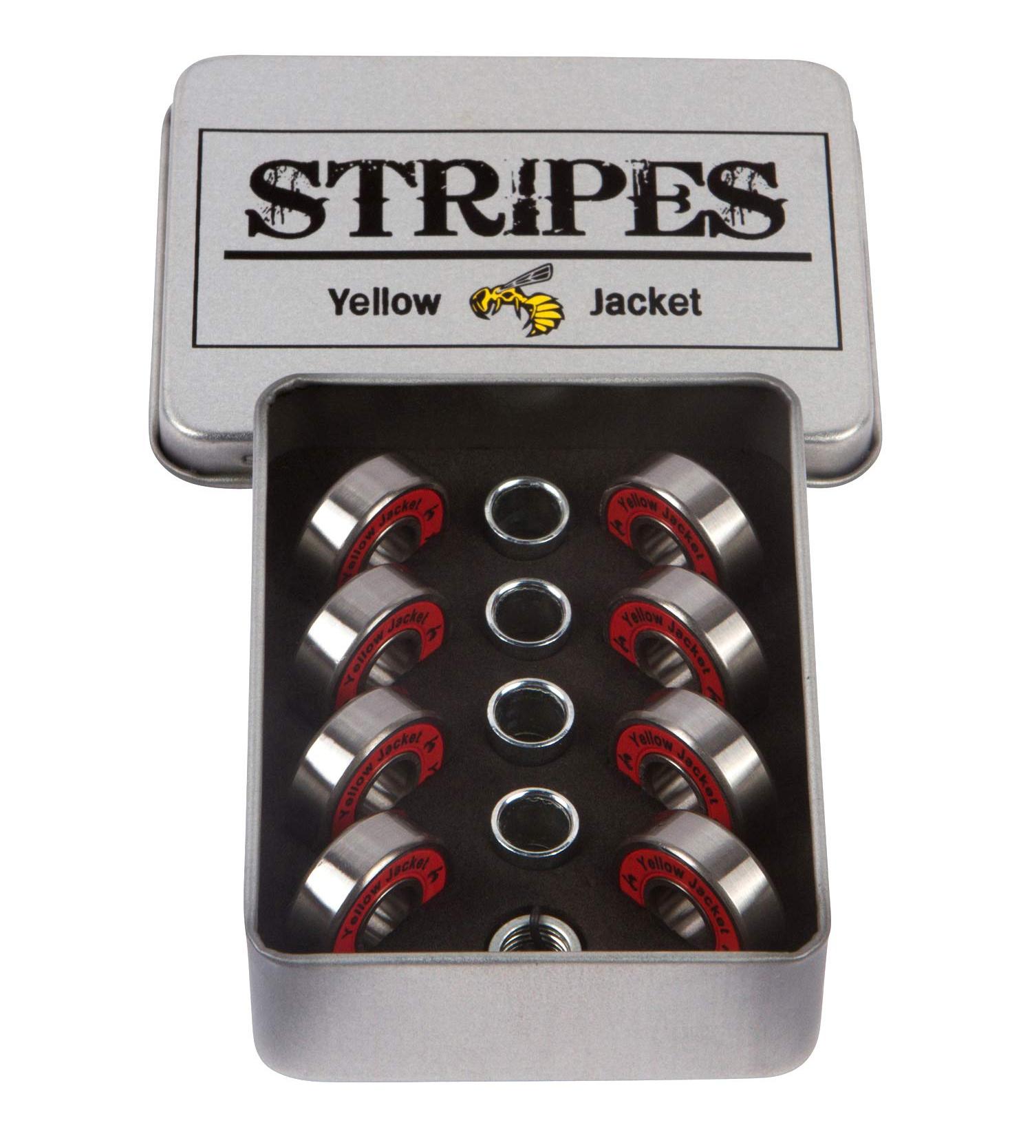 Yellow Jacket Premium Skateboard Bearings | Pro Longboard Bearings | ABEC 9 | Pack of 8 - Racer Red Stripes - Buy Online on GoSupps.com