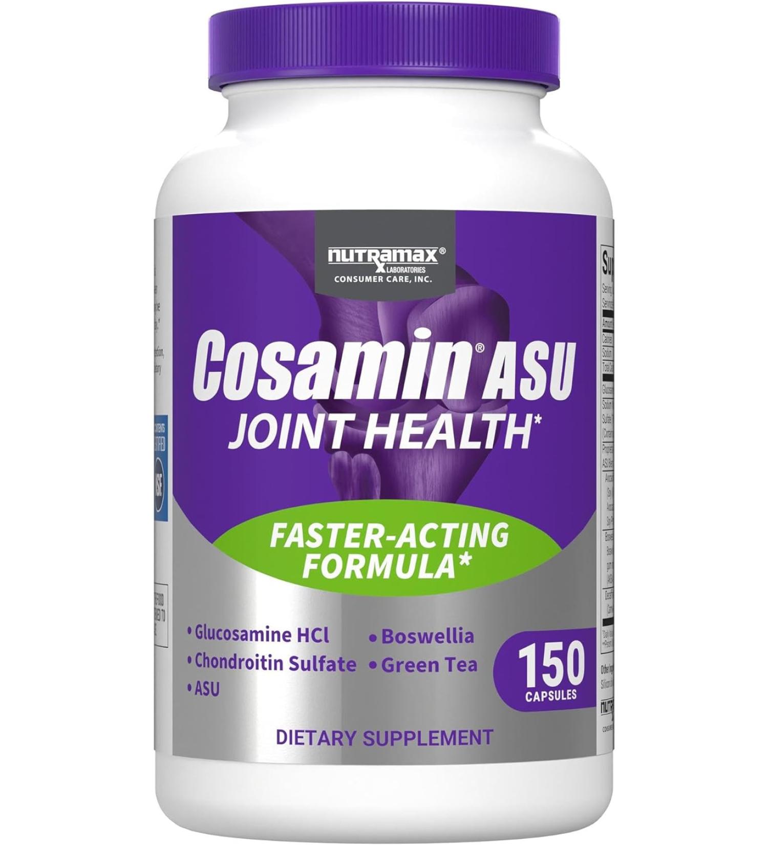 Nutramax Cosamin ASU Joint Health Supplement | Glucosamine, Chondroitin, ASU | 150 Capsules for Men & Women - Buy Online on GoSupps.com