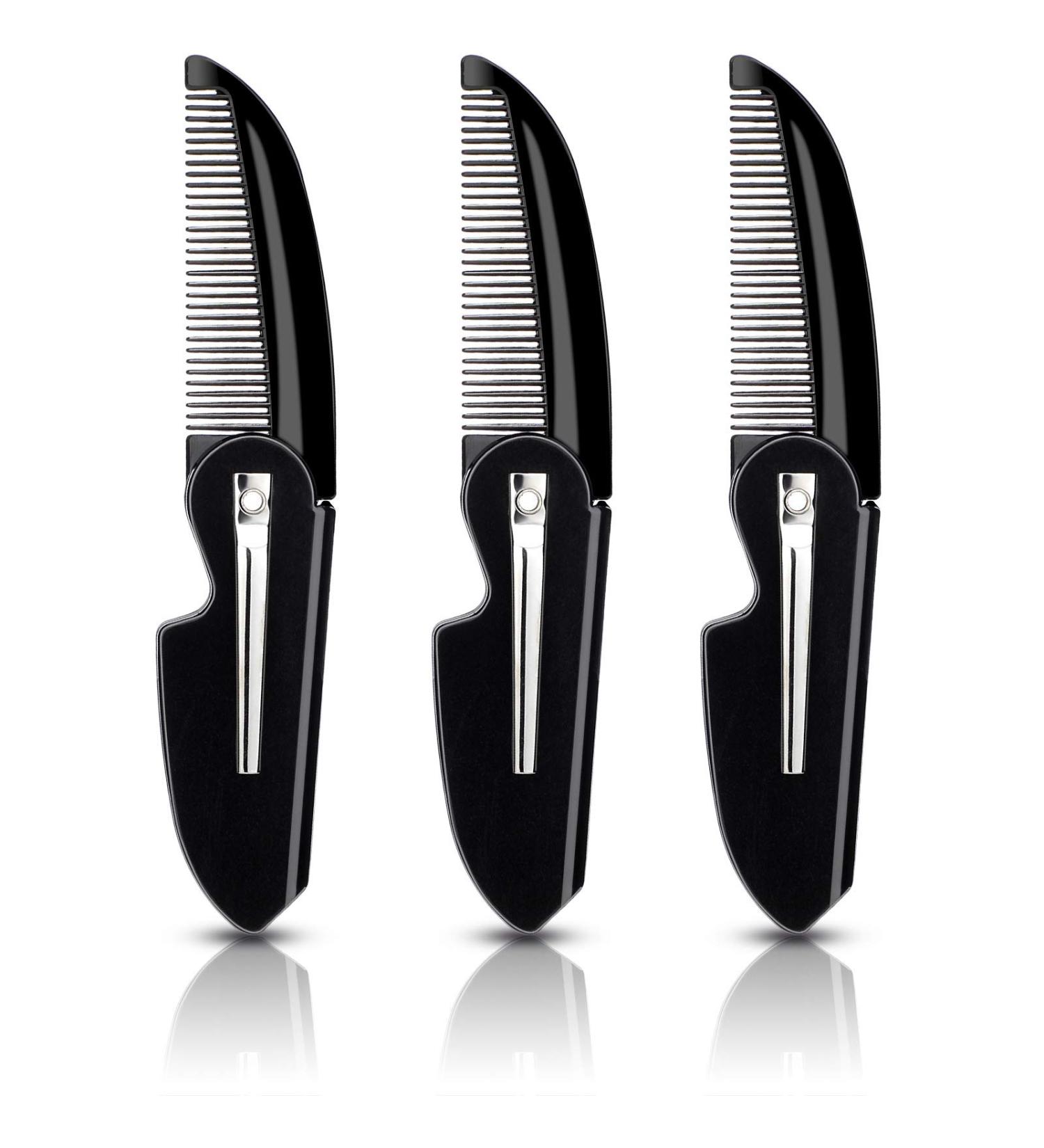 3-Piece Folding Beard and Mustache Comb Set for Men - Compact Pocket Comb for Everyday Grooming and Hair Care - Buy Online on GoSupps.com