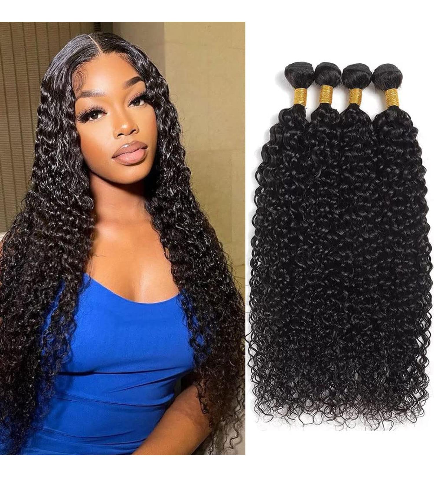 10A Brazilian Virgin Remy Water Wave Human Hair Bundles - 18 20 22 24 Inch Natural Black Color - Buy Online on GoSupps.com