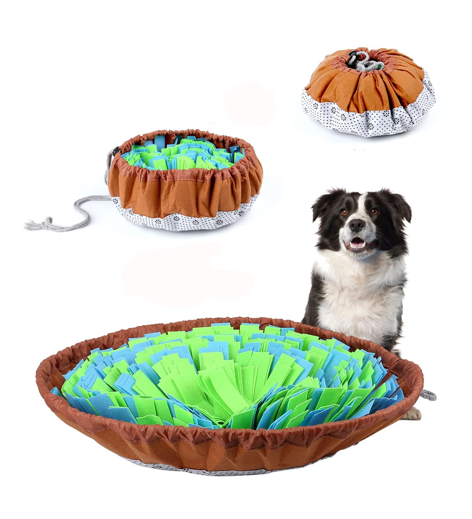 Snuffle Mat for Dogs Pet Snuffle Mat Food Sniffing Feeding Mat Natural Foraging Skills Slow Feeding Puppy Training Mat for Boredom and Stress Relief Encourages Dogs (Blue Green) - Buy Online on GoSupps.com