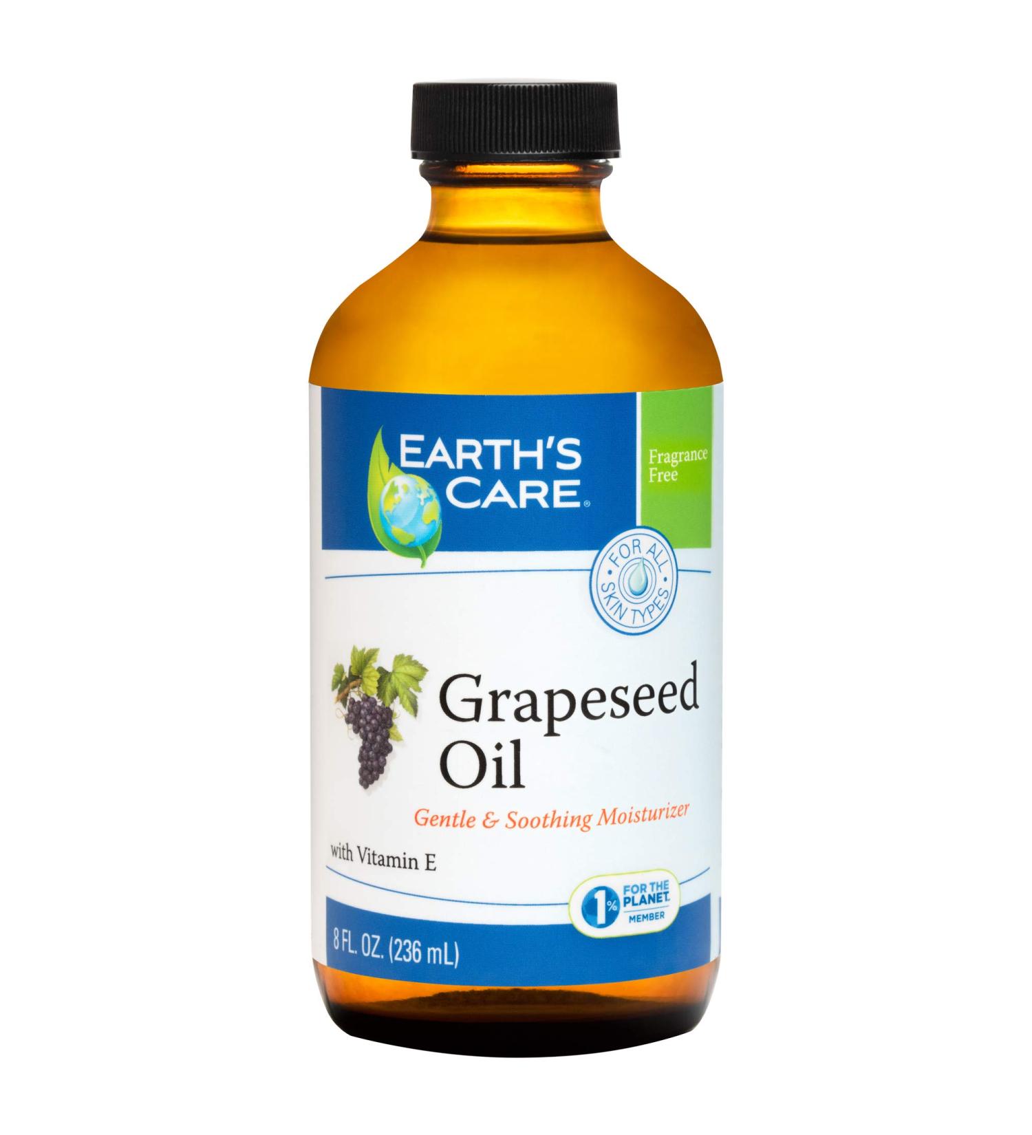 Earth s Care Grapeseed Oil - Natural Expeller Pressed Grapeseed Oil for Skin and Hair - Lightweight Body Oil for Dry Skin 8 FL. OZ. 8 Fl Oz (Pack of 1) - Buy Online on GoSupps.com