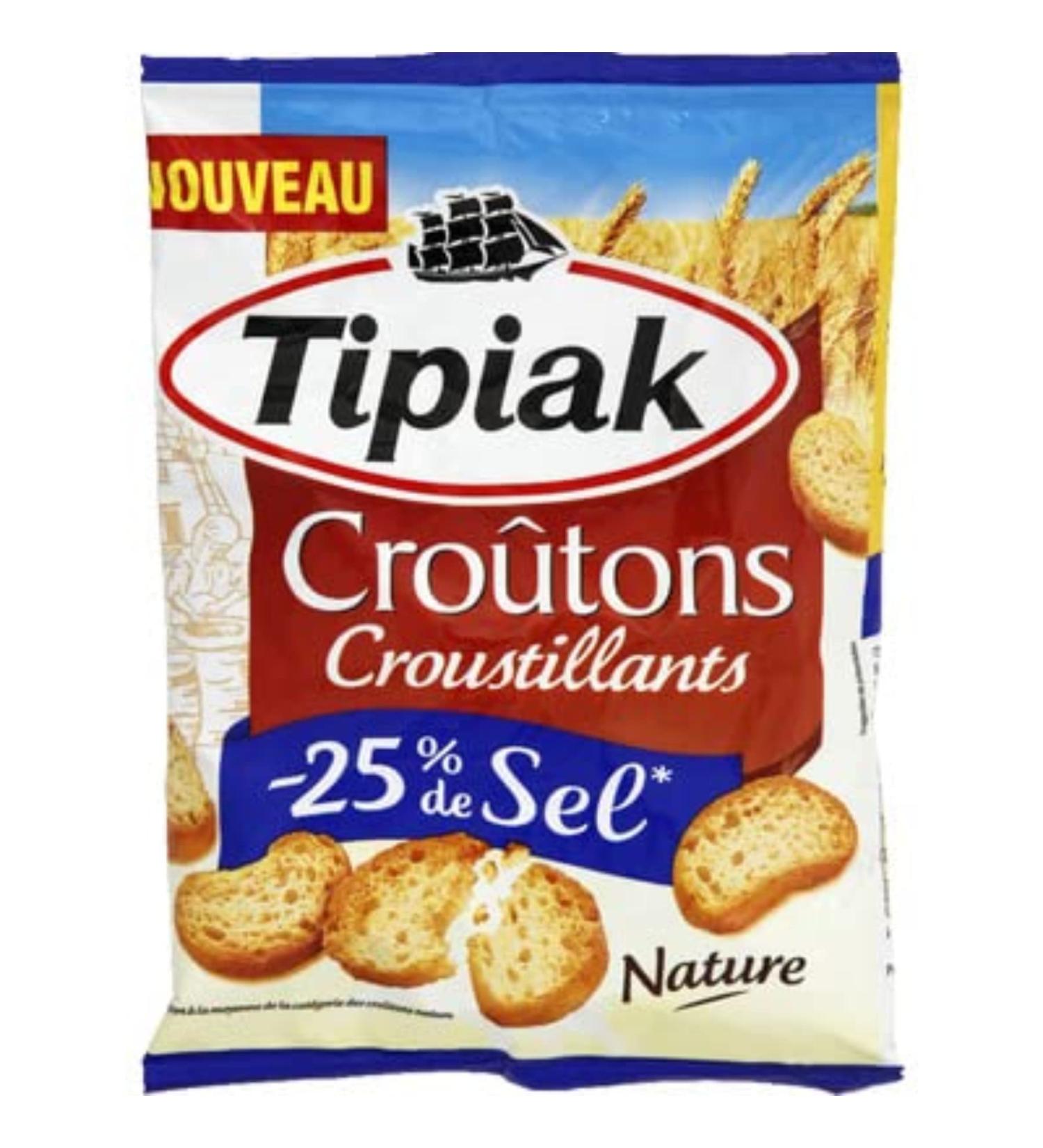 Tipiak Cro tons croustillants nature - 25% de sel - Le sachet de 80g