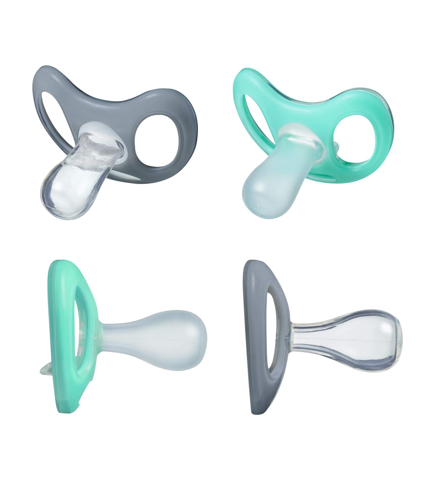 TommeTippee Advanced Pacifier for Sensitive Skin | Symmetrical & Jaw-Friendly | 6-18 Months | 4-Pack Green/Purple - Buy Online on GoSupps.com