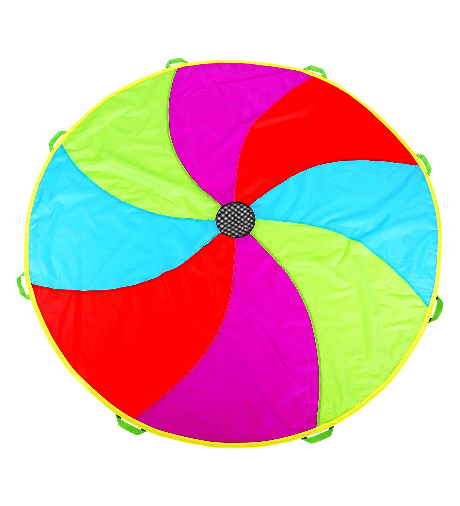 NARMAY 6-Foot Rotating Rainbow Play Parachute for Kids - 8 Handles - Buy Online on GoSupps.com