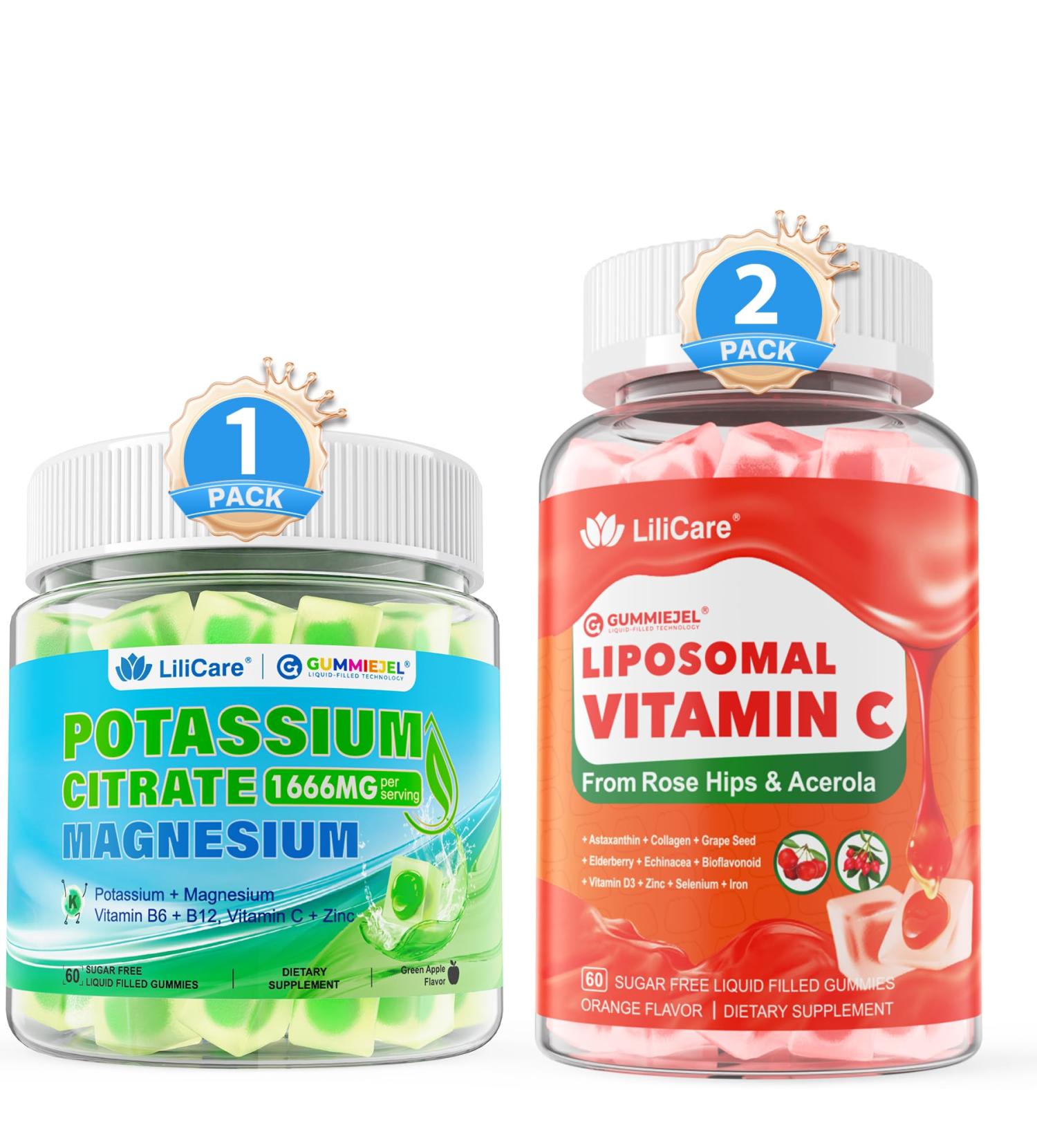LILICARE Liposomal Vitamin C Potassium Magnesium Gummies 3 Pack - Buy Online on GoSupps.com