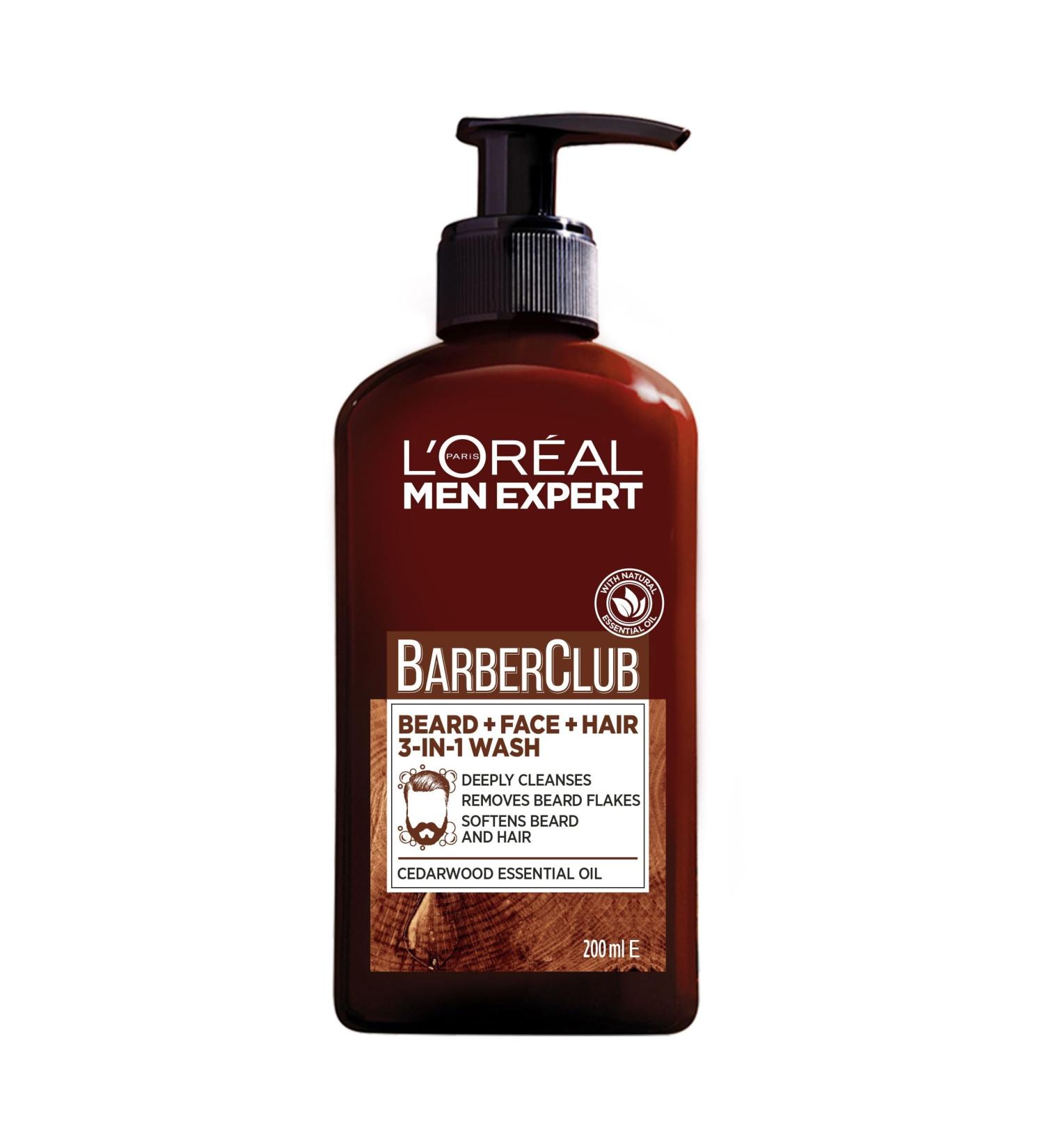 L'Oreal Men Expert Barber Club 3-in-1 Beard, Hair & Face Wash 200ml - Buy Online on GoSupps.com
