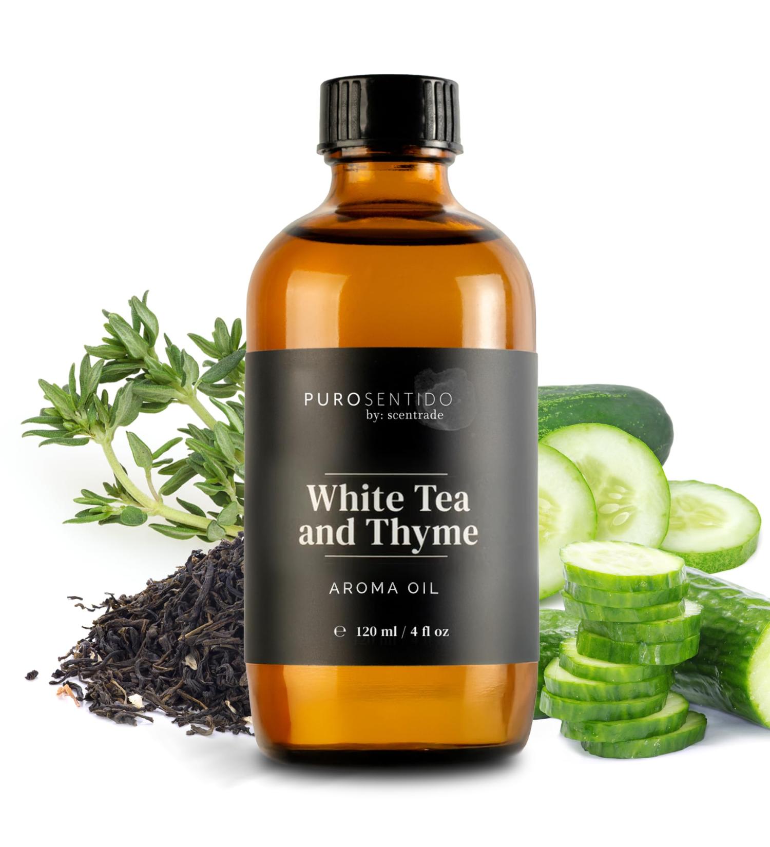 Puro Sentido by: Scentrade White Tea ans Thyme Aroma Oil for Diffusers (120ml / 4 Fl Oz) 0.33 Fl Oz (Pack of 1) - Buy Online on GoSupps.com