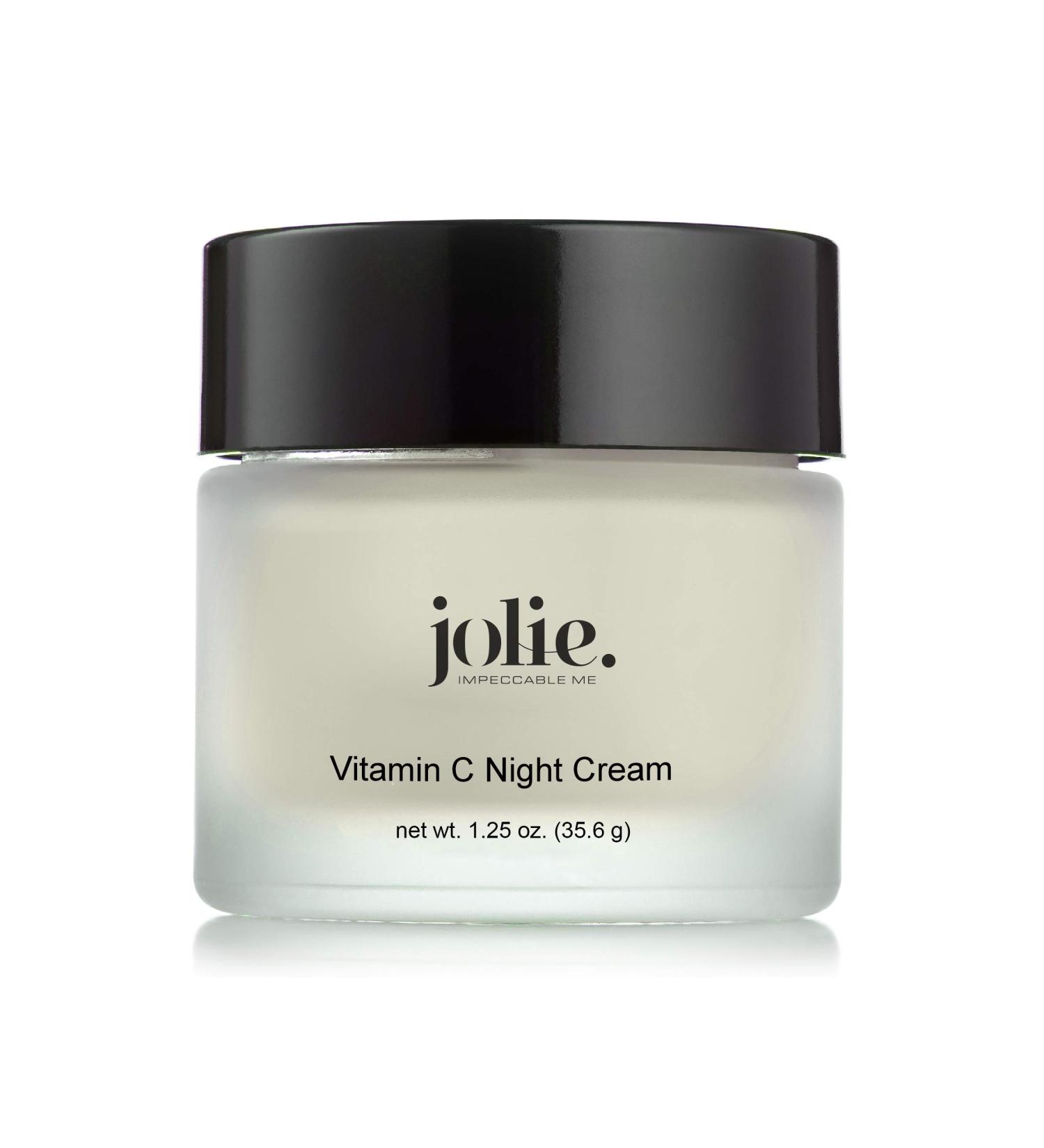 Jolie Vitamin C Night Cream - L-Ascorbic Acid Brightening Moisturizer for Face & Neck with Ceramides | Anti-Aging & Hydrating | International Shipping Available - Buy Online on GoSupps.com