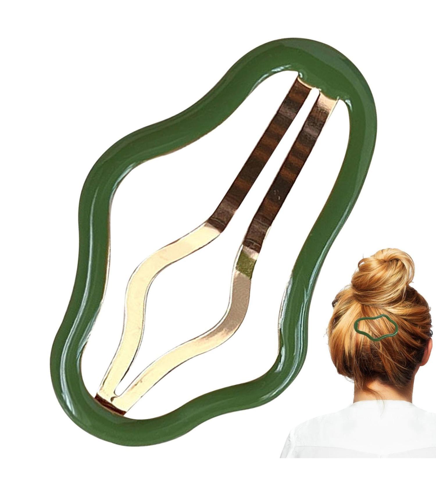 Snap Barrettes Cloud-Shape Minimalist Hairpin | Metal Cloud-Shape Hollow 2.8 Inches for Favor Photo Prop Hair Accessories for Women Girls Green - Buy Online on GoSupps.com