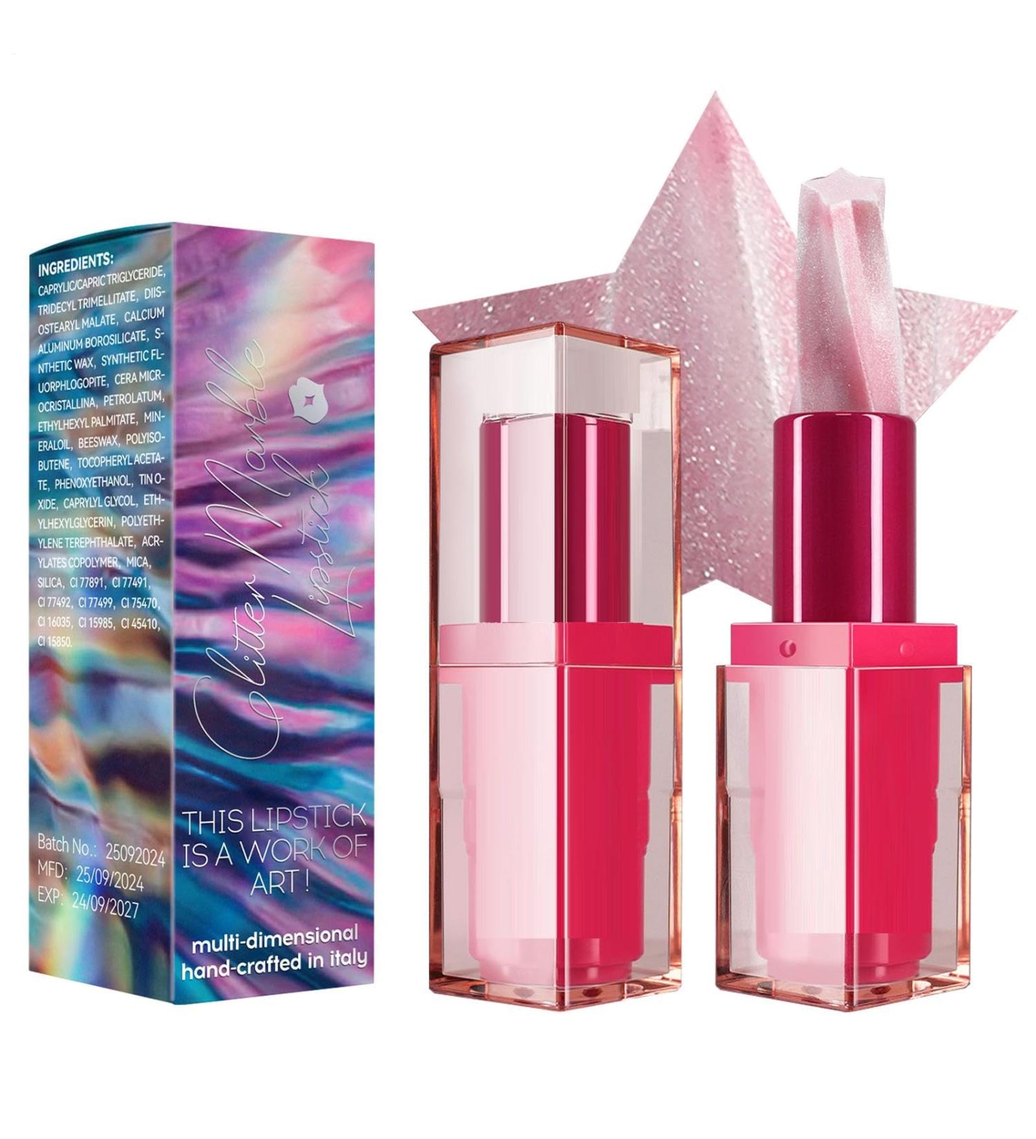  G n rique Glitter Lipstick Red Glitter Lipstick | Pearlescent Glitter Lipstick | Long-Lasting Lipstick Waterproof Cosmetics Highly Pigmented for Women and Girls - Buy Online on GoSupps.com