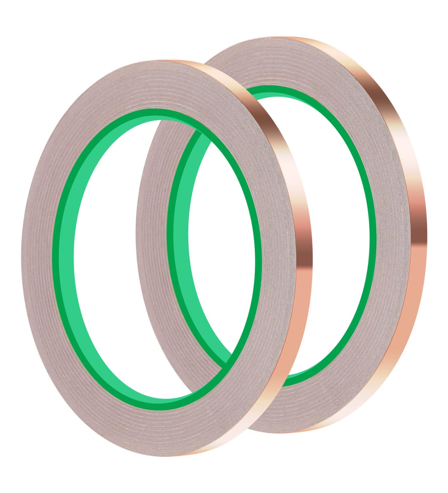 tifanso 2PCS Copper Tape with Dual Side Conductive Adhesive  Copper Foil Tape  Copper Foil Tape for Stained Glass  EMI Shielding  Electrical Repairs (1/4inch) - Buy Online on GoSupps.com
