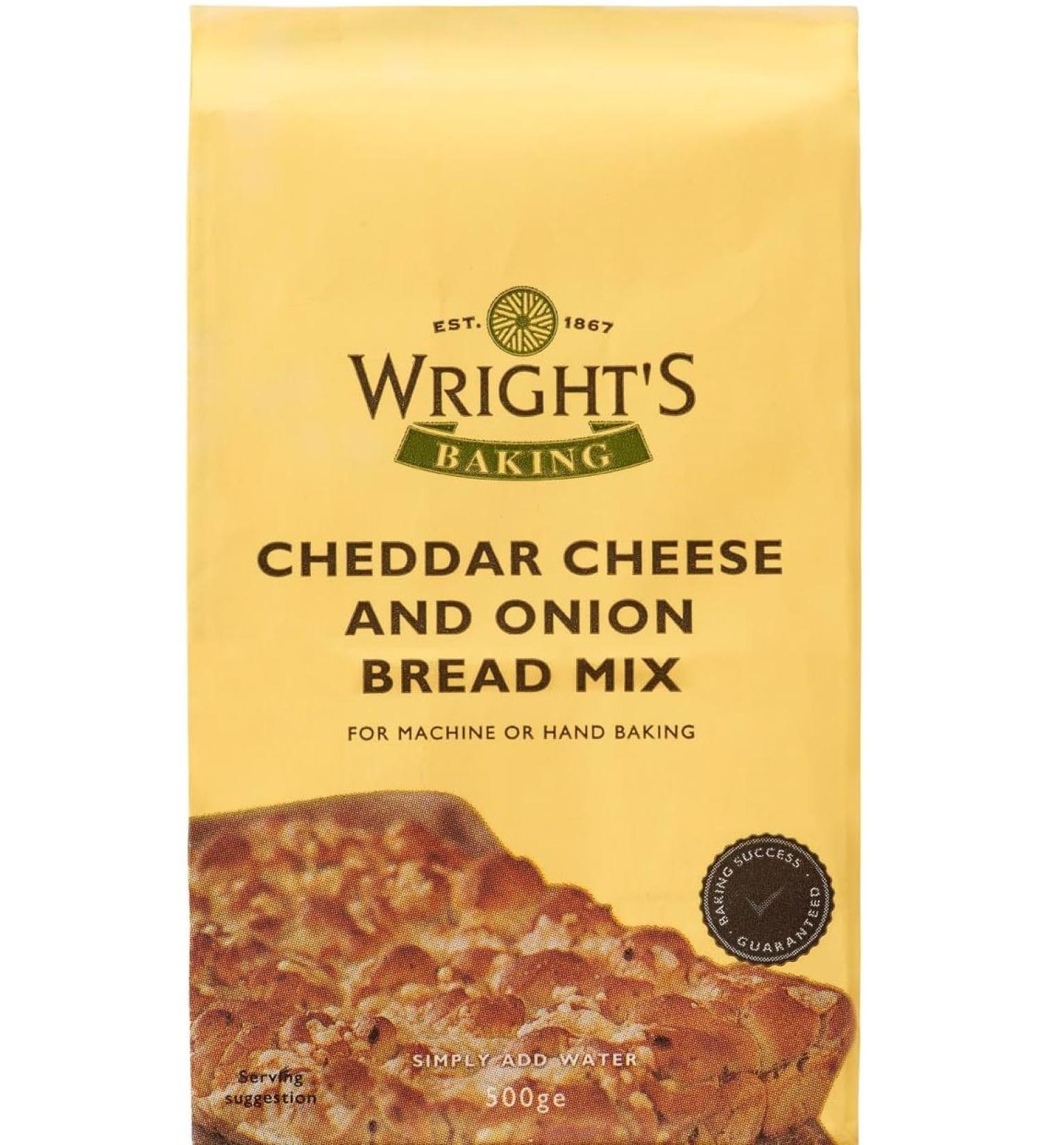 wright's | cheddar and onion bread mix 500g | Simply Add Oil and Water | For Machine or Hand Baking | Suitable for Vegetarians - Buy Online on GoSupps.com
