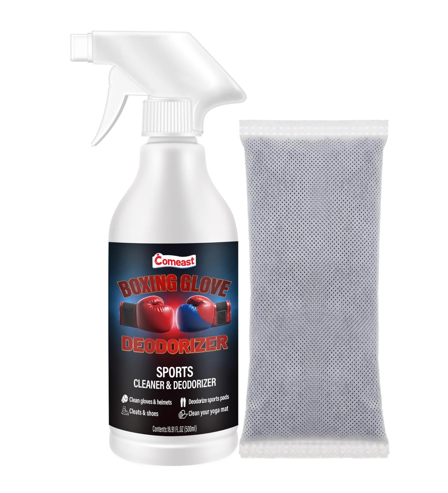 Boxing Glove Deodorizer & Cleaner Spray | Natural Odor Eliminator for Gym Gear Shoes & Yoga Mats - 16.91 Fl Oz - Buy Online on GoSupps.com