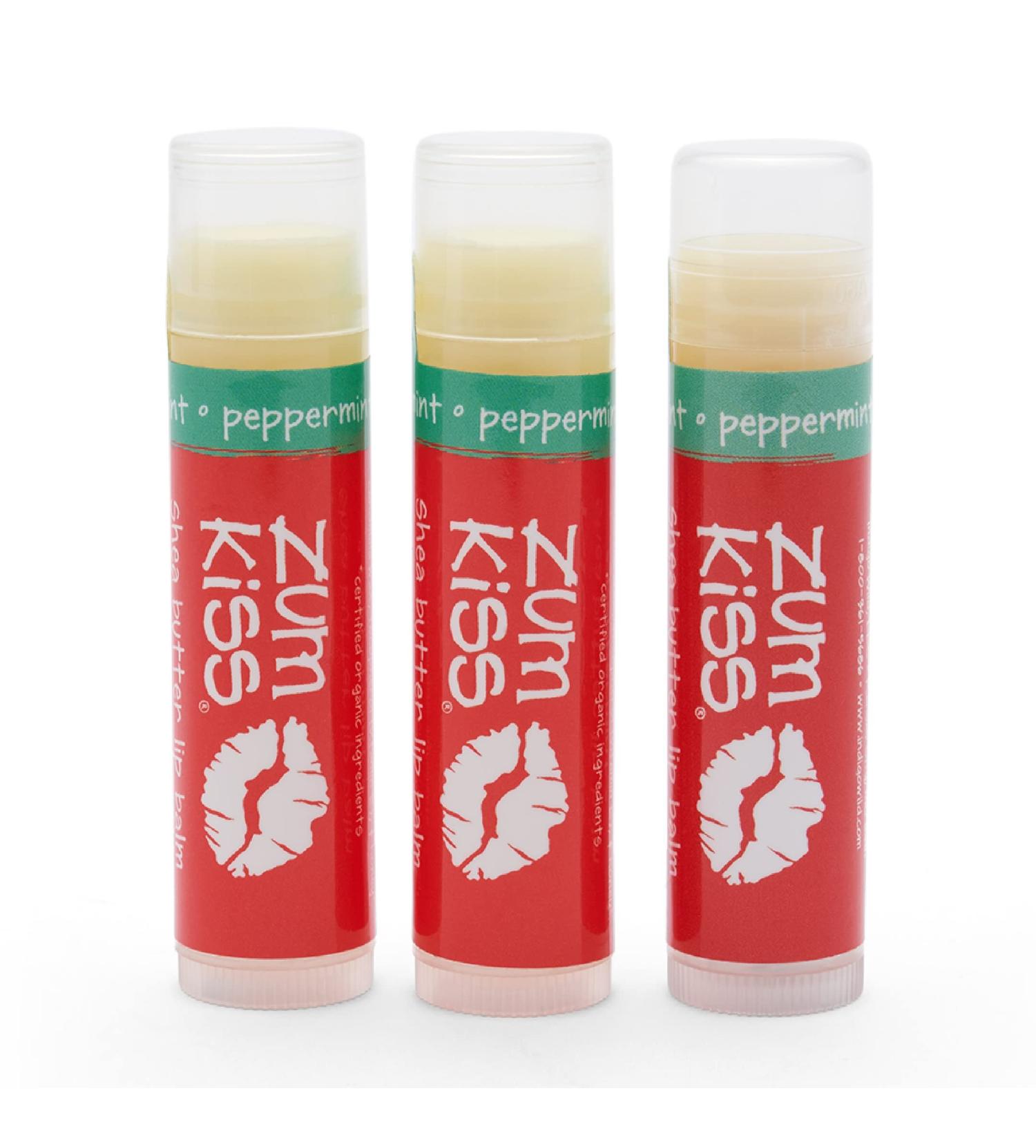 Zum Peppermint Kiss Stick (Pack of 3) with Organic Sunflower Seed Oil, Shea Butter, Essential Oils, and Vitamin E - 0.15 oz - Buy Online on GoSupps.com