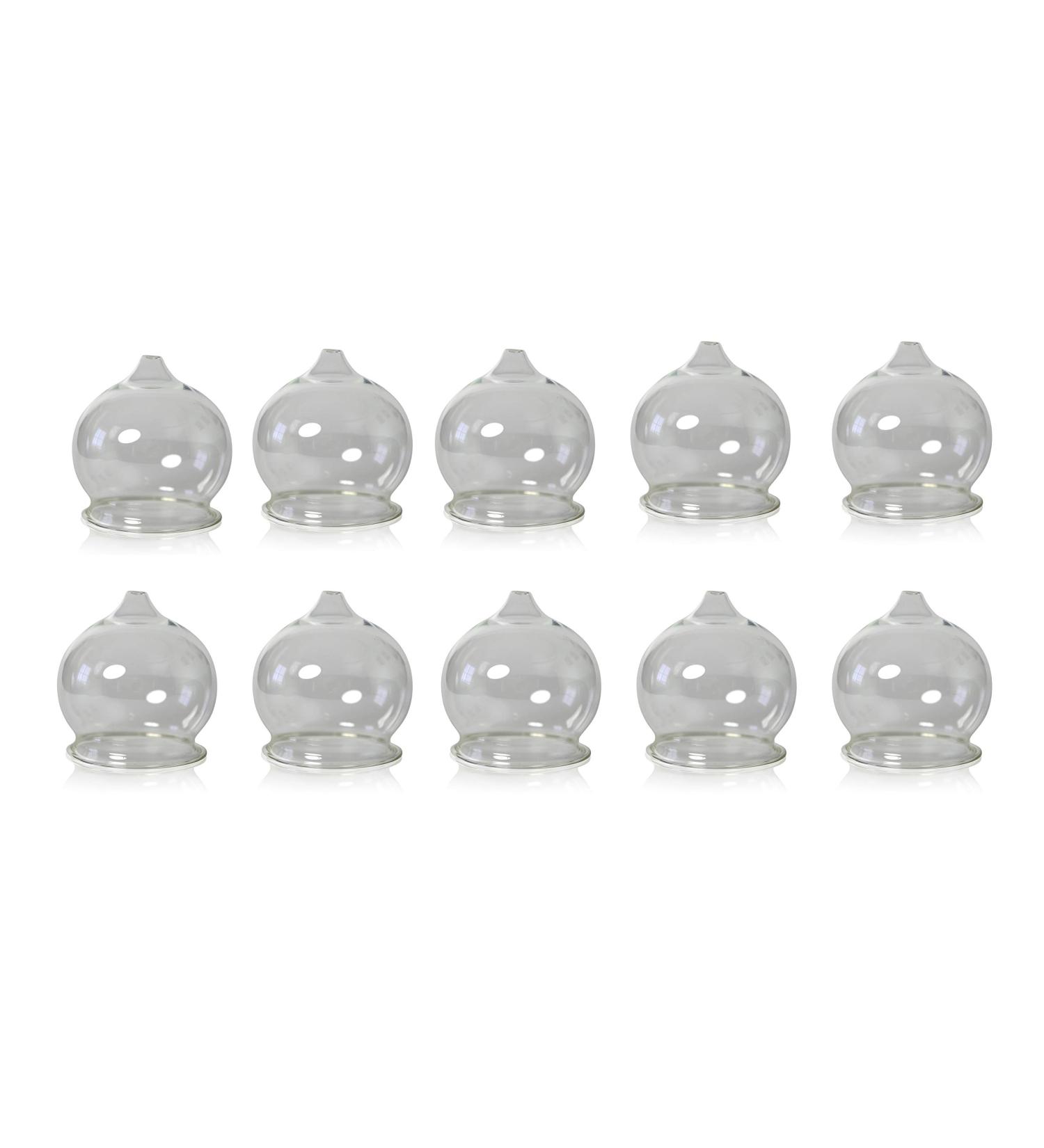 Lauschaer Glas 10er Fire Cupping Glass Set d Ball approx. 60mm Mouth Blown Hand Formed Original