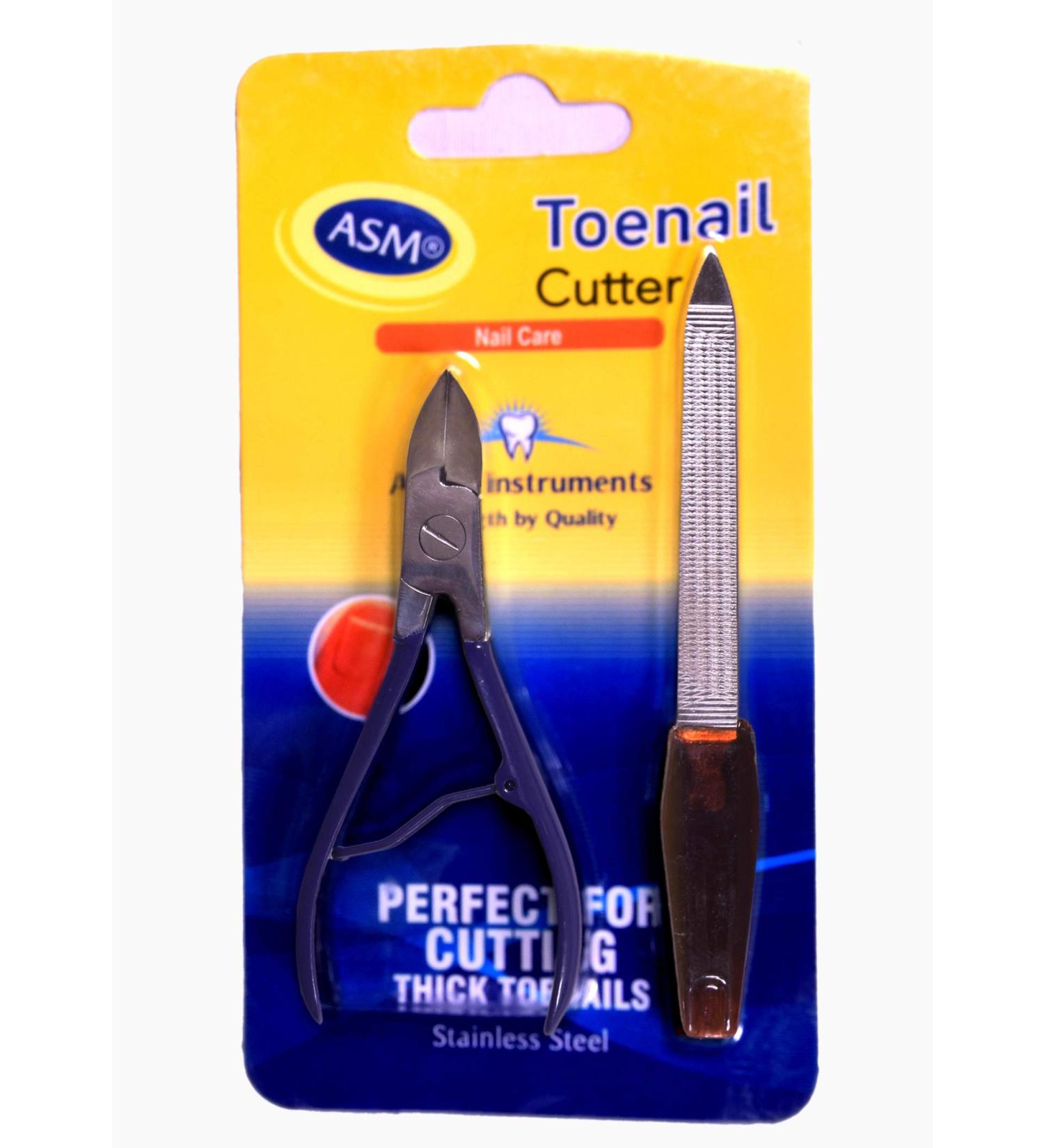 4.25" Toe Nail Clippers Cutters set for thick ingrown nails + 5" Nail File hard nails Heavy Duty Nail Nippers Scissor for Fingernails Pedicure Paronychia (Blue & Silver)