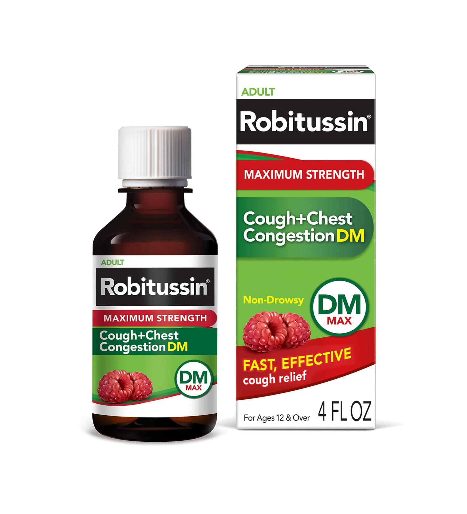 Robitussin Maximum Strength Cough + Chest Congestion DM Max - 4 fl. oz. Bottle - Buy Online on GoSupps.com
