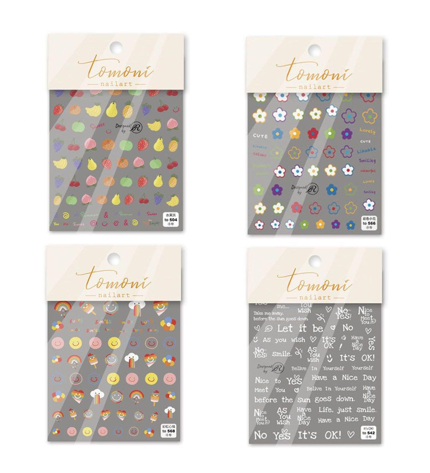 DIY Salon Nail Supplies Nail Art Decorations Nails Sticker for Summer Nail Art Sticker 5D Embossed Nail Stickers Fruits Smile Flowers Letters - Buy Online on GoSupps.com