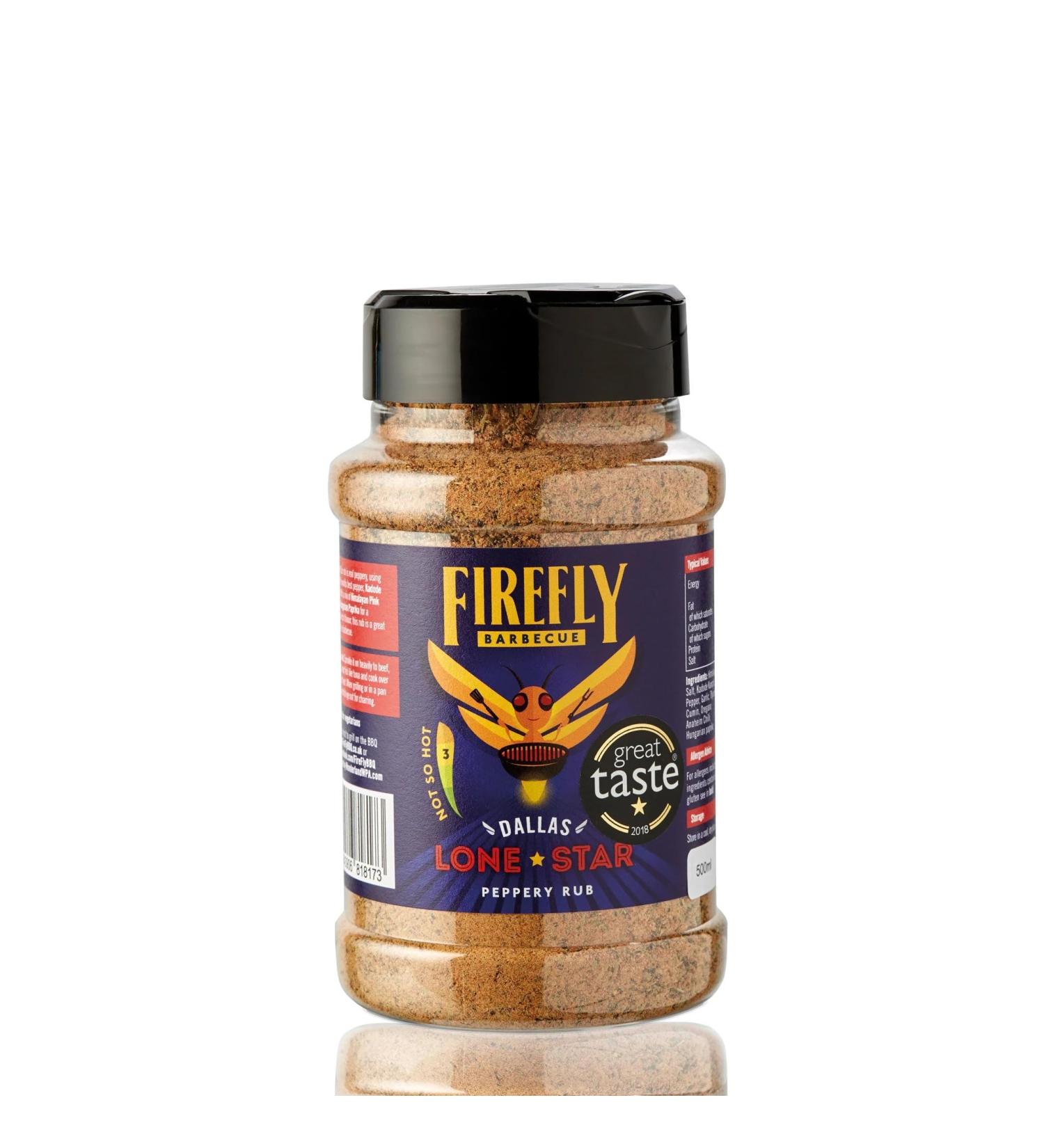 Lone Star Brisket BBQ Rub (300g) - Chilli Garlic Paprika Pepper Seasoning - 500ml Bottle (1 Pack) - Buy Online on GoSupps.com