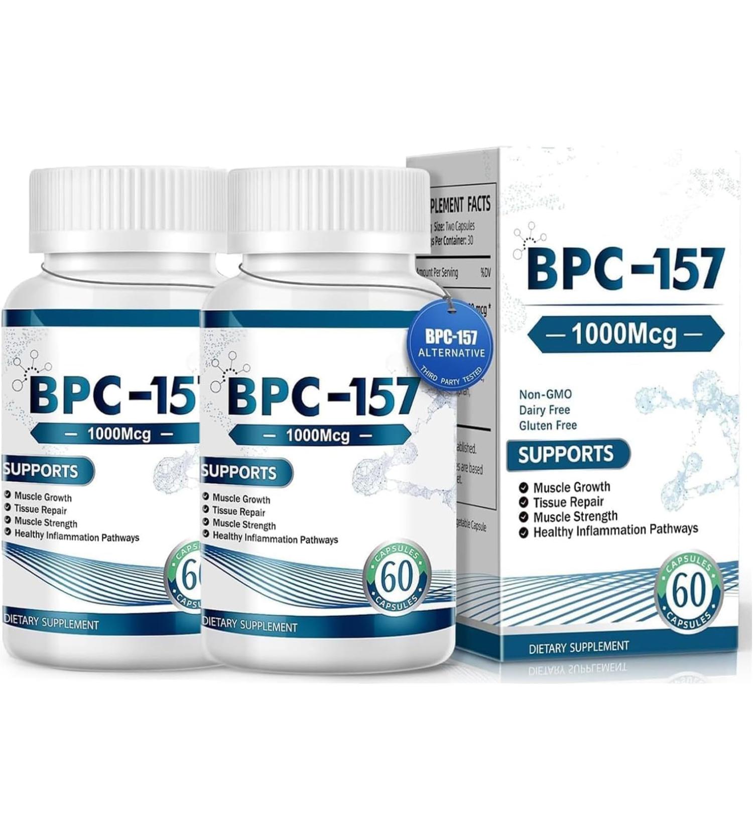 DEJIN BPC 157 Pro - BPC 157 Peptide Non-GMO Gluten-Free 1000 mcg Supplement 120 capsules - Pack Of 2