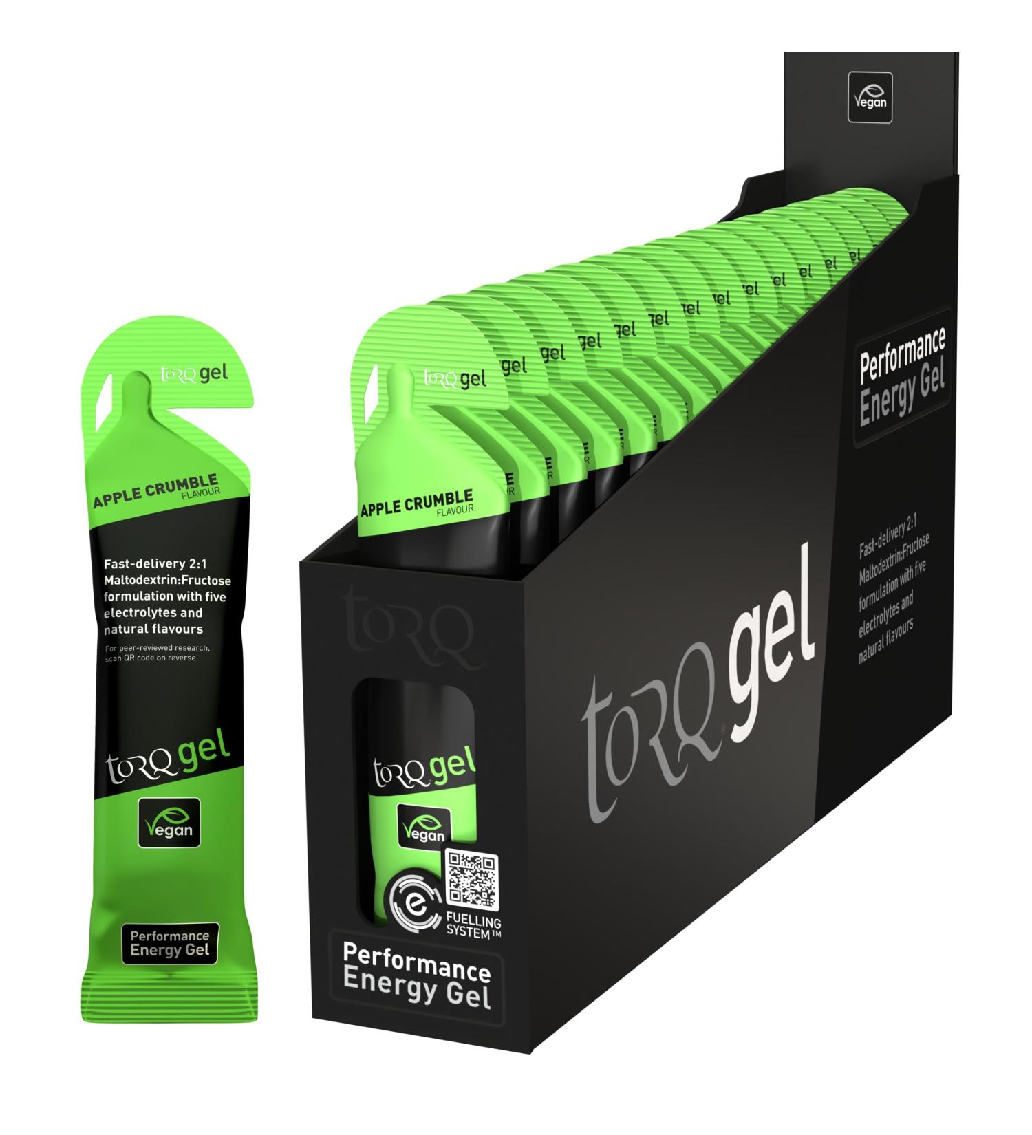 Torq Energy Gel Apple Crumble - 30g Carbohydrates - Box of 15 - Sports Cycling Running Gels - Buy Online on GoSupps.com