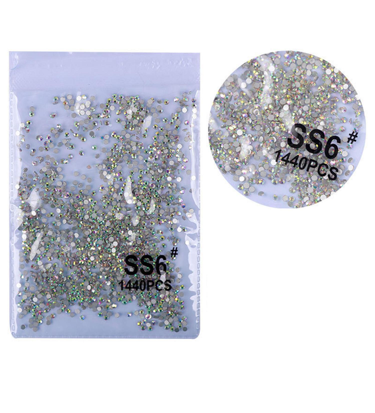 FEIlei 1440Pcs Crystal Flat Back Round Shape Rhinestones Mixed Nail Gems Gemstones Kits - Buy Online on GoSupps.com