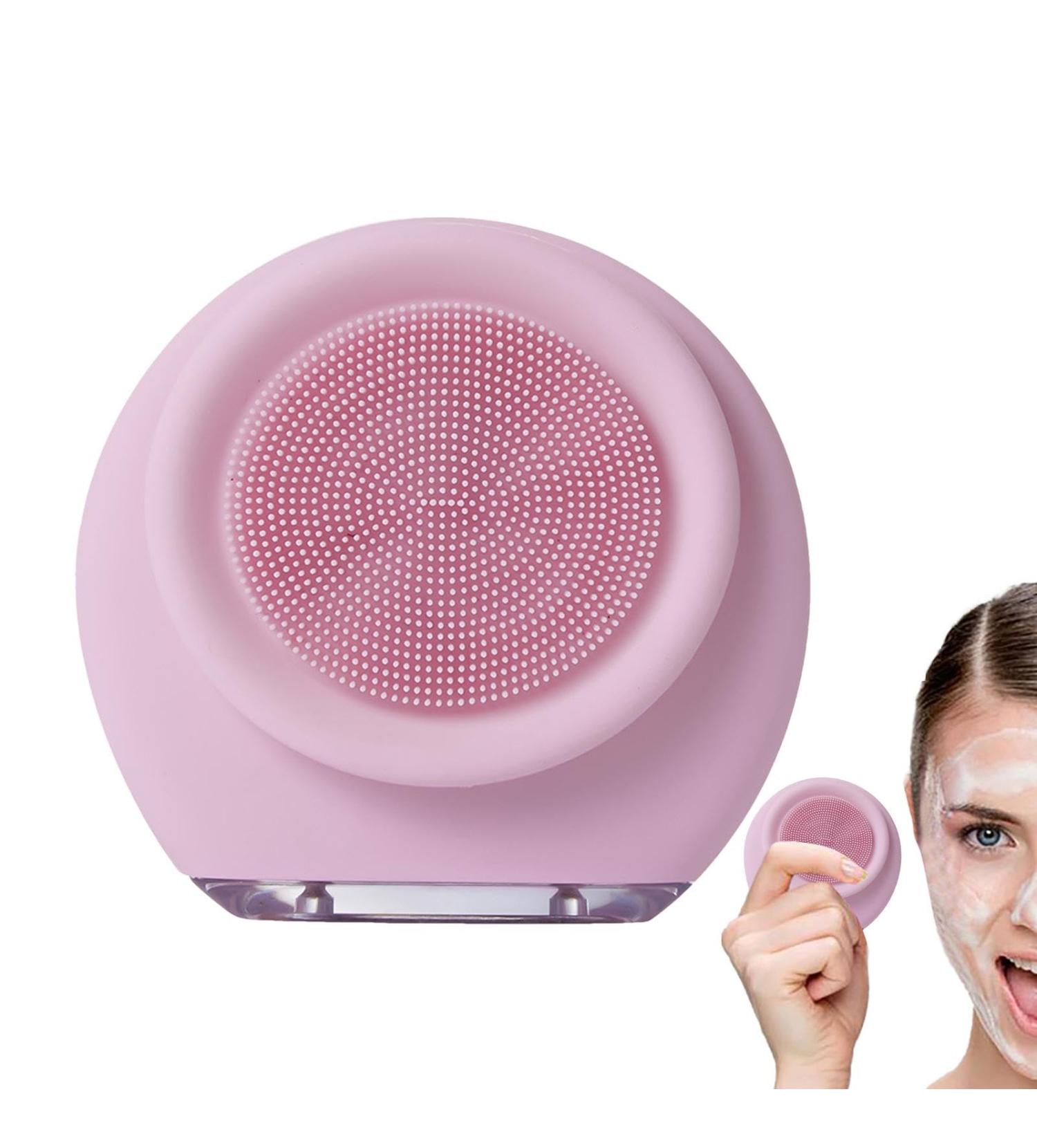 Facial Cleansing Brush | Electric Facial Brush Gentle Silicone Face Wash Brush Skin Rejuvenating Face Exfoliator Scrubber Silicone Face Brush Cleanser for Family Pink - Buy Online on GoSupps.com