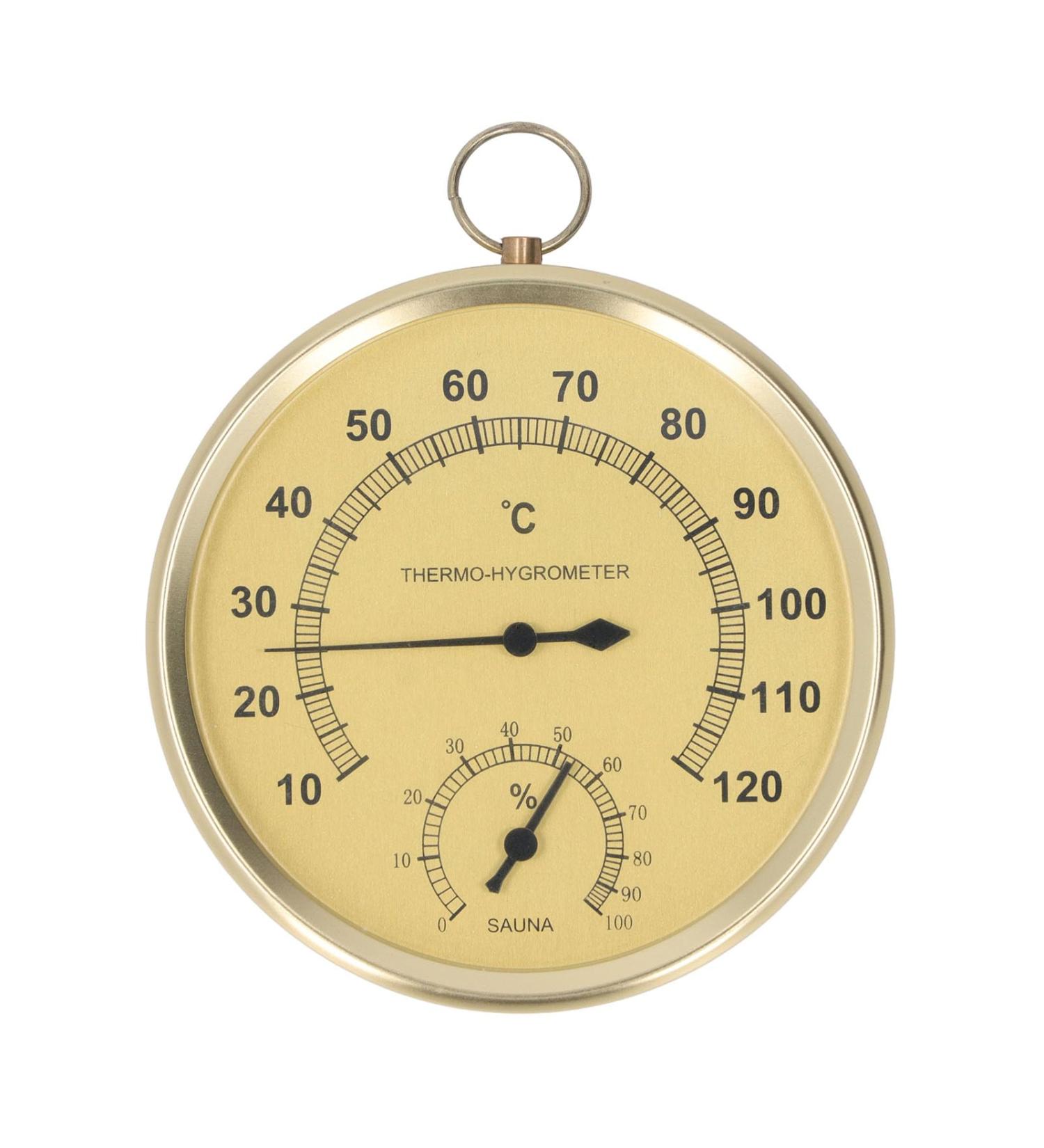 2-in-1 Sauna Hygrometer & Thermometer - Wall-Mounted Aluminum Hydrometer for Home Garden Greenhouse Spa - Buy Online on GoSupps.com