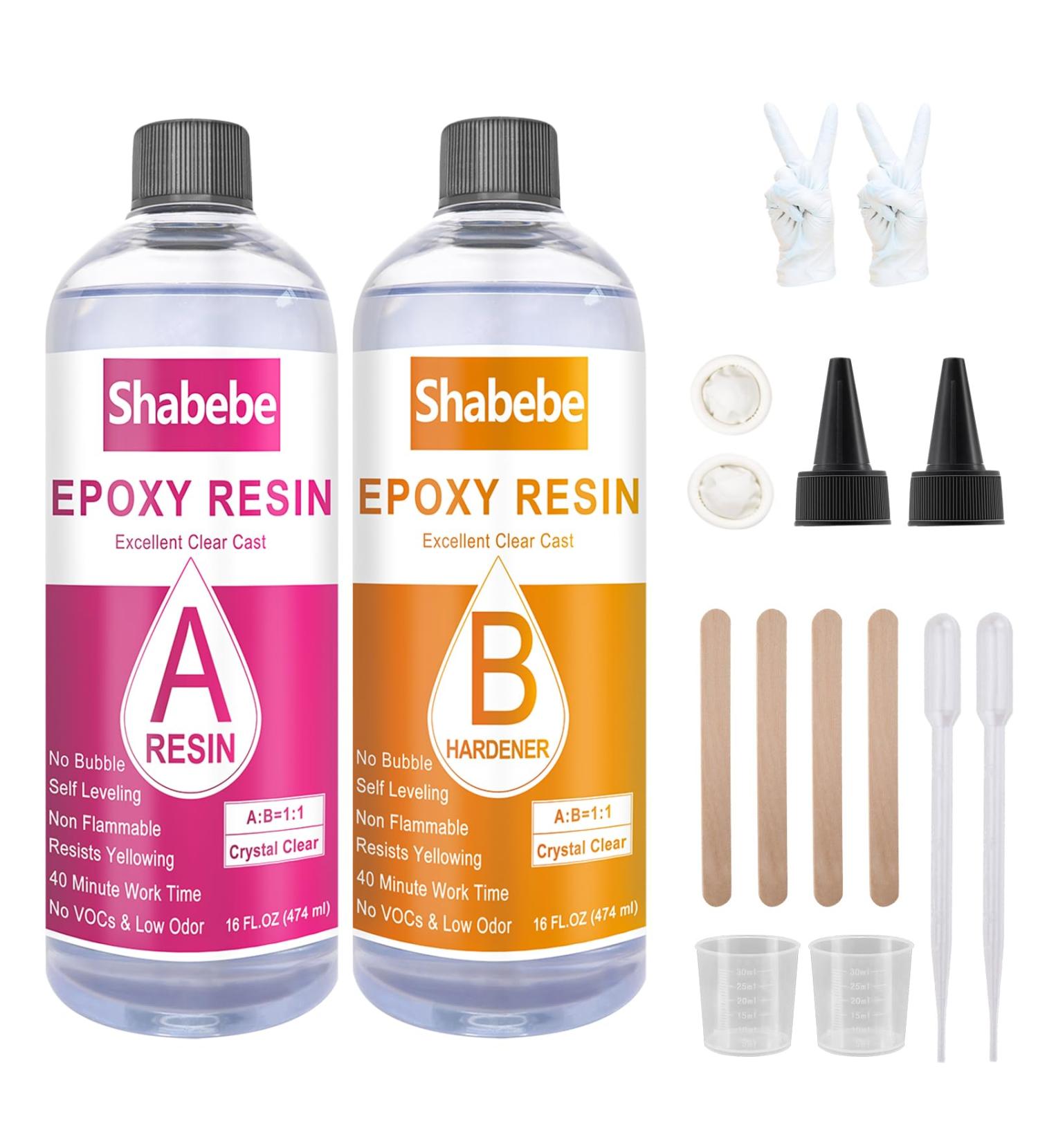 32oz Epoxy Resin Kit - Crystal Clear, No Yellowing, Self-Leveling, Easy Mix - Ideal for DIY Jewelry Making - Art & Crafting Resin (32oz) - Buy Online on GoSupps.com
