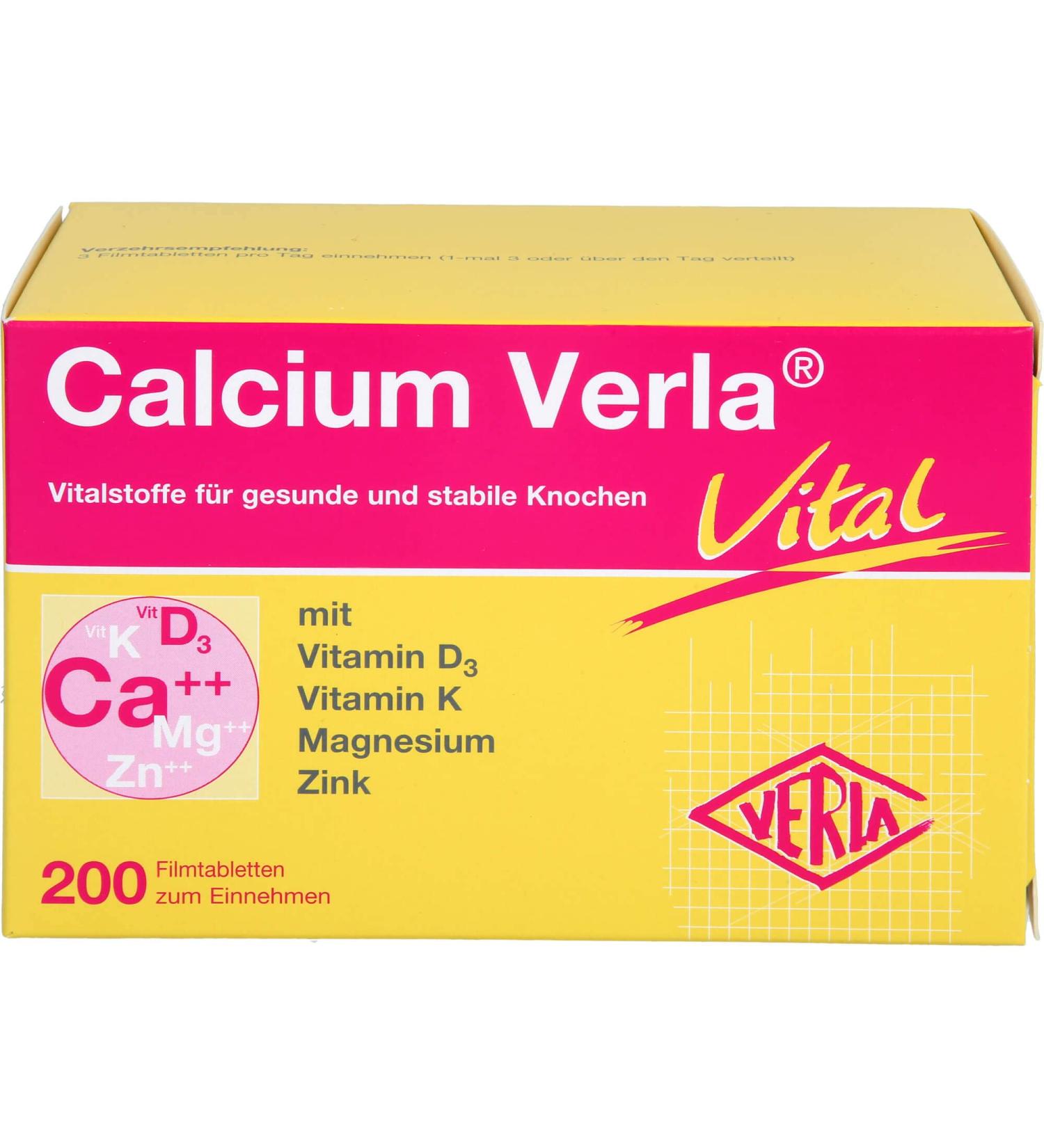 Calcium Verla Vital 200 ST - Premium Calcium Supplement for Bone Health | International Shipping Available - Buy Online on GoSupps.com