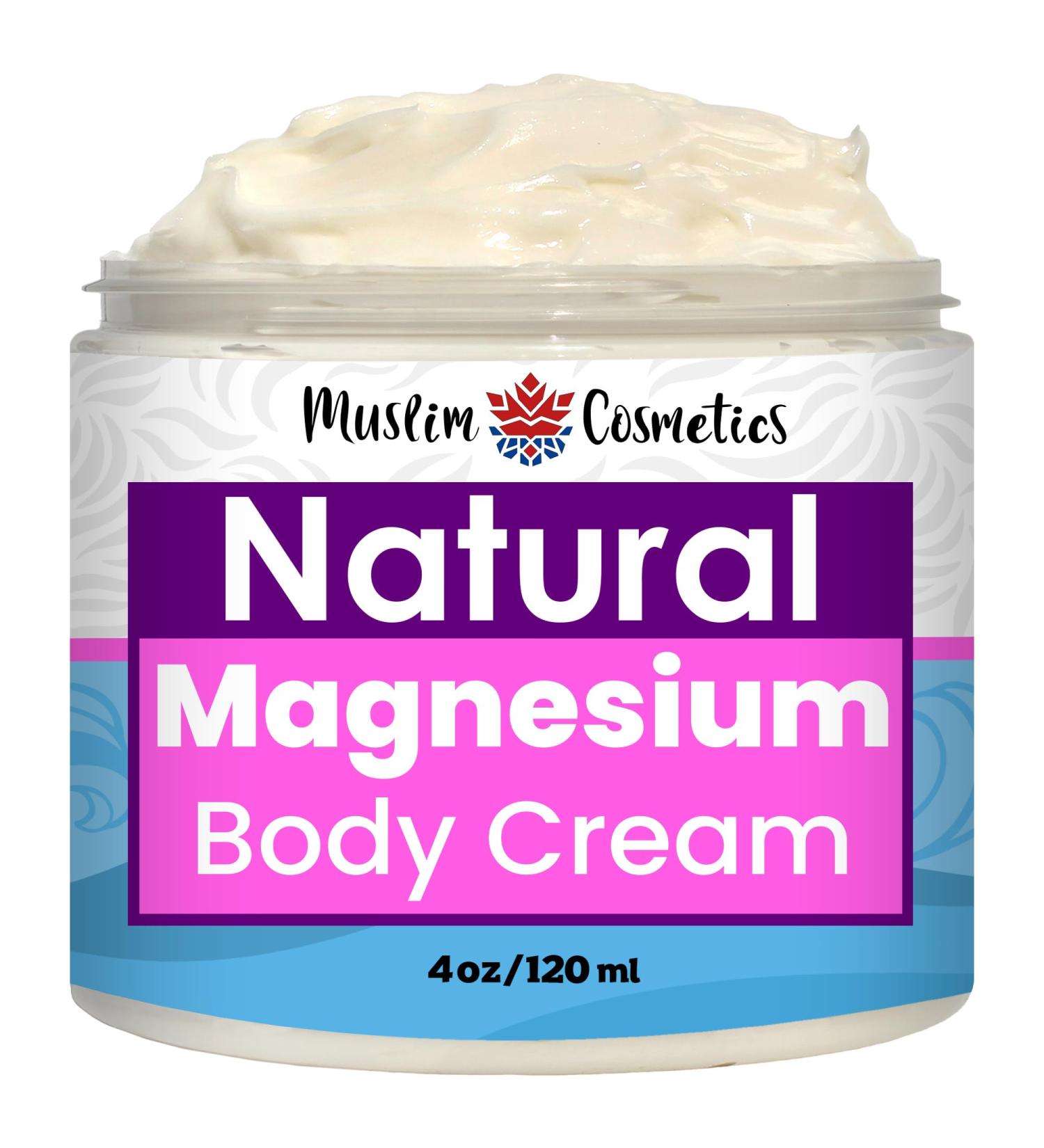 Magnesium Lotion/Cream / 100% Natural Zechstein Minerals Topical Magnesium Body Butter/Hydrating/Non-GMO // Made in Canada - Muslim Cosmetics - Magnesium Lotion (4oz (120ml))