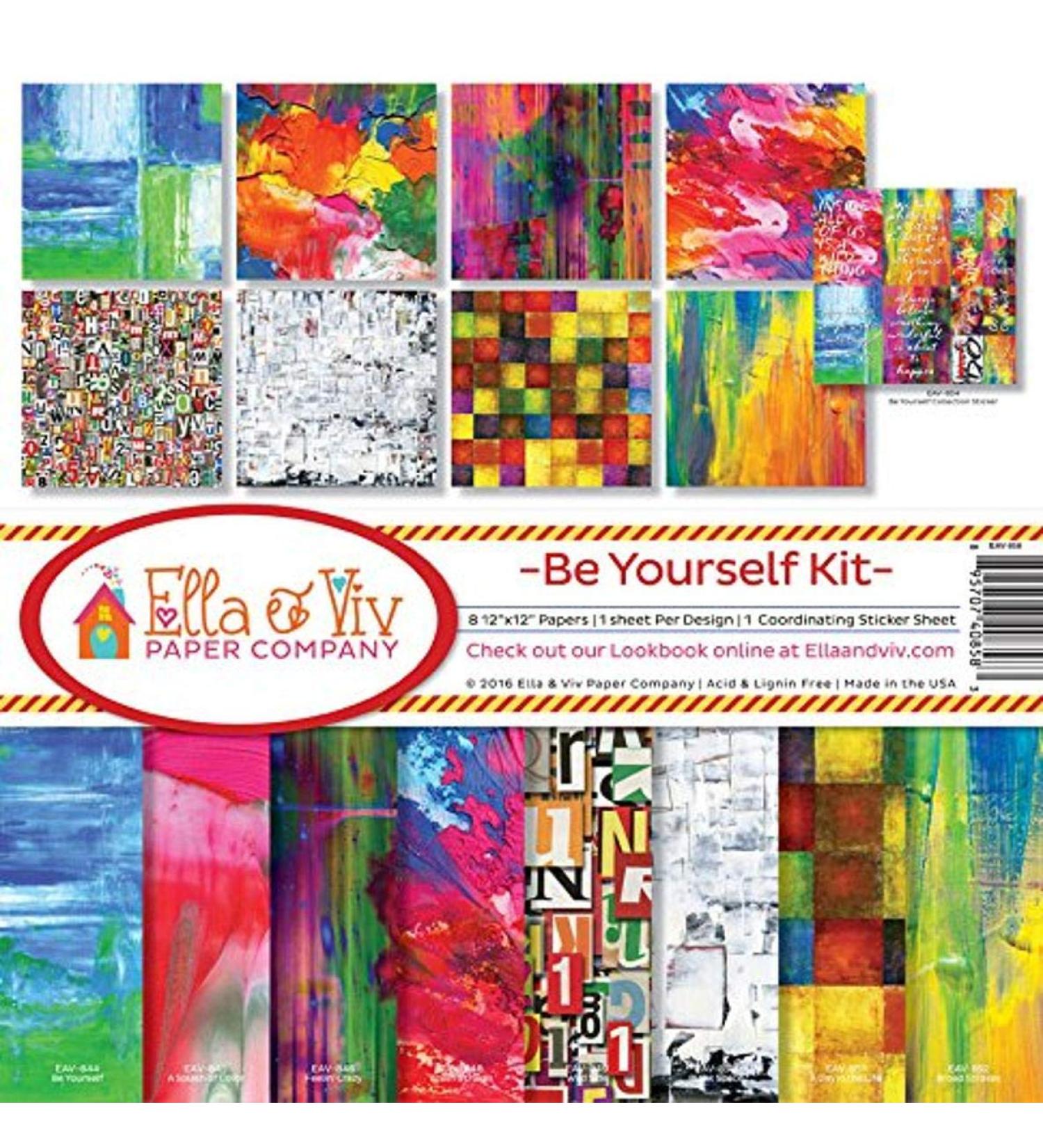 Ella & Viv by Reminisce EAV-858 Ella & Viv Be Yourself Scrapbook Collection Kit