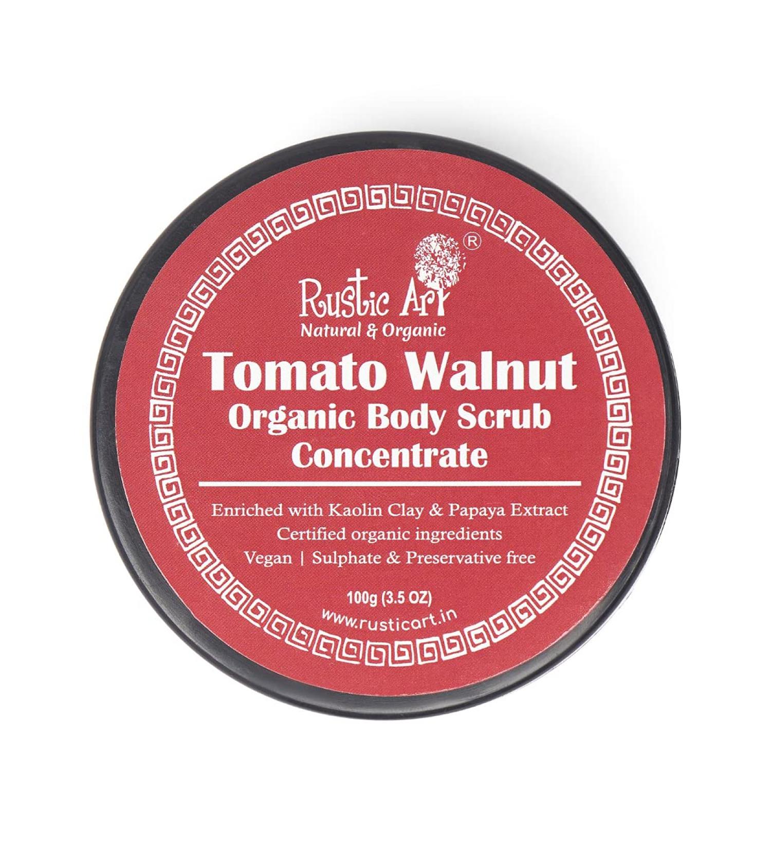 Tomato Walnut Body Scrub Concentrate | Foaming Cleanser with Coconut Nectar & Turmeric | Hydrating Exfoliation for Glowing Skin | 3.5 Oz - Shop Now - Buy Online on GoSupps.com