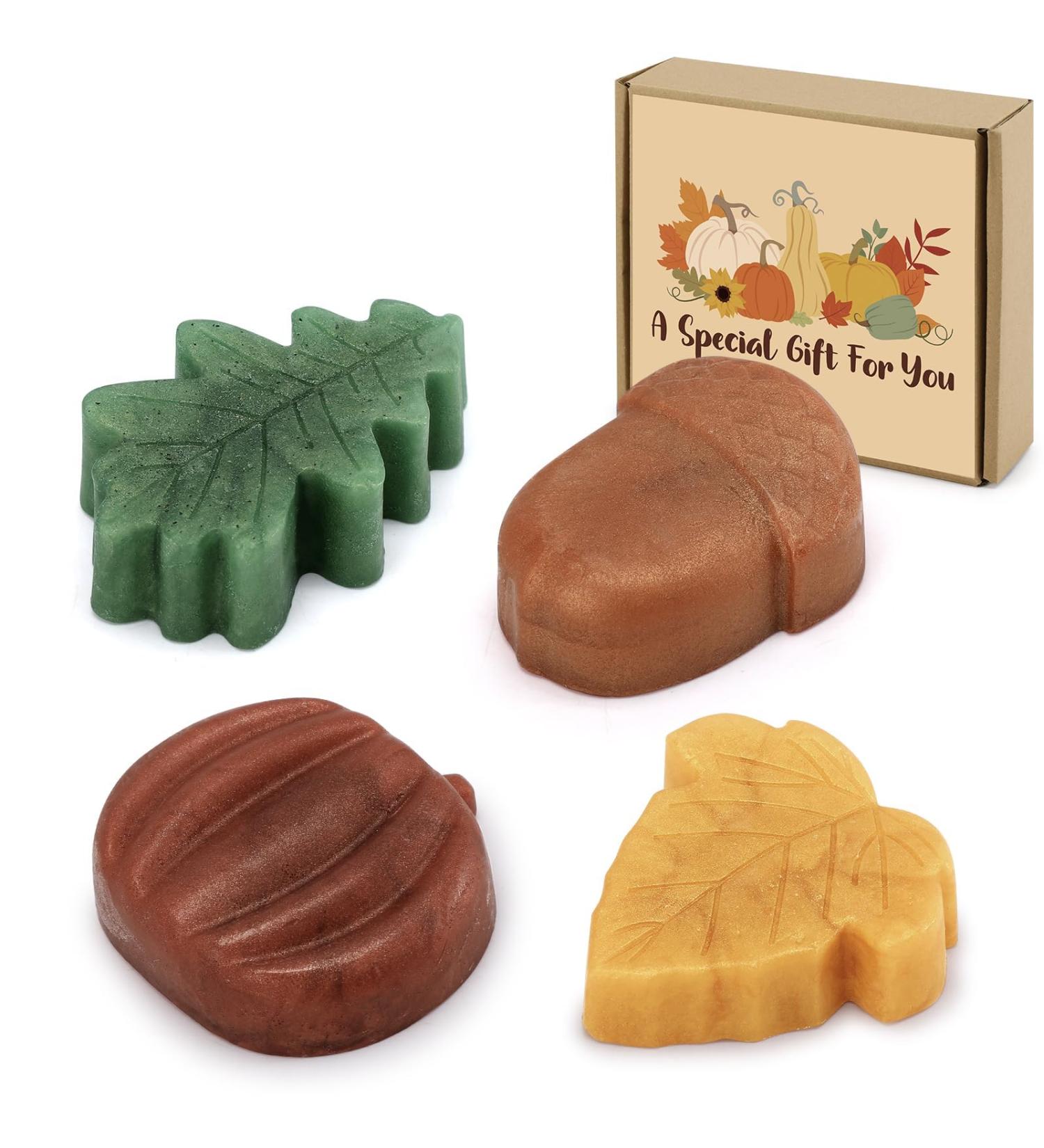 Fall Bar Soap Gift Set | Handmade Mini Decorative Scented Soaps | Natural Ingredients & Essential Oils | Pumpkin Spice & Cinnamon Scents | Perfect Autumn Pampering Present - Buy Online on GoSupps.com