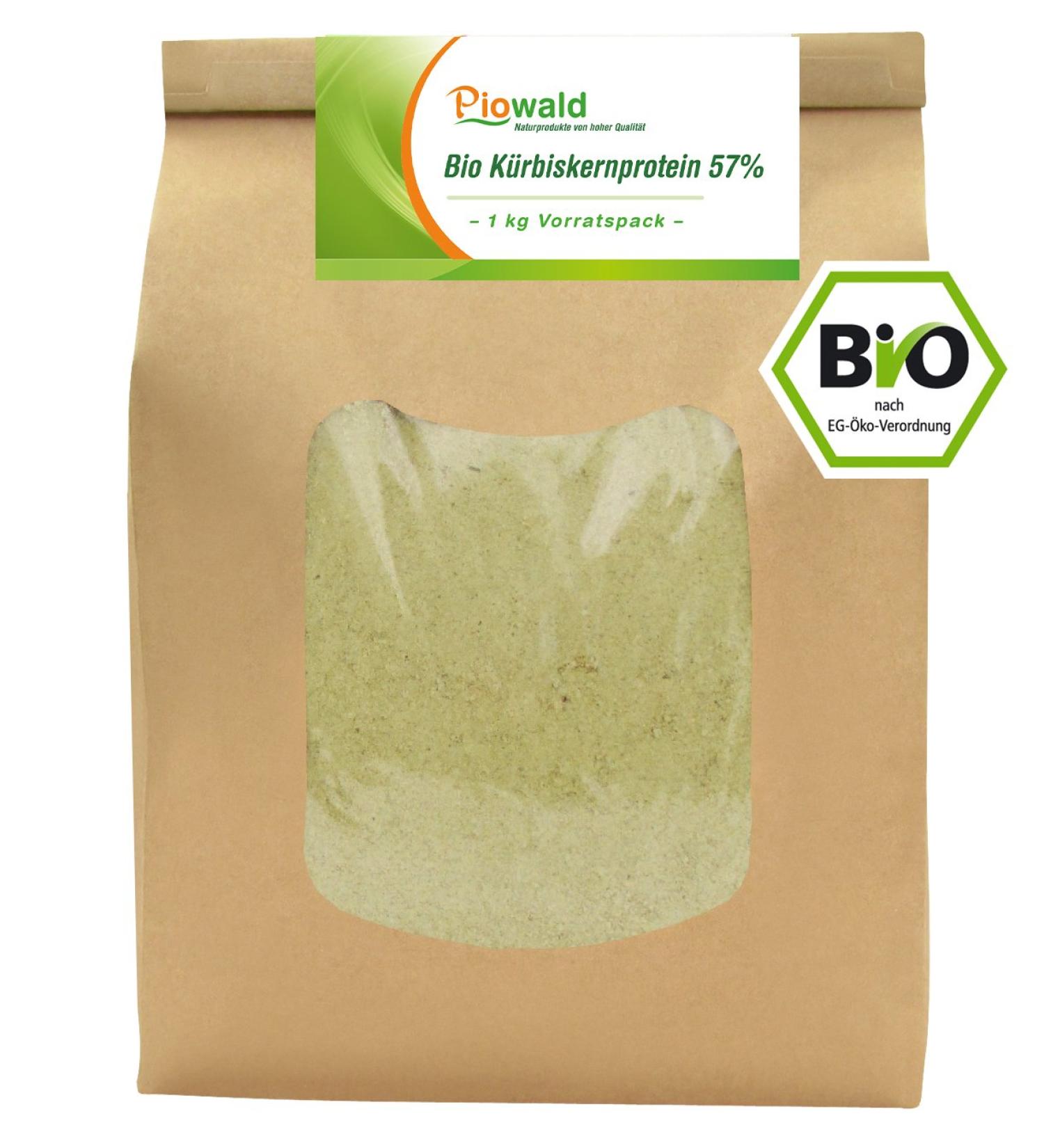 Organic Pumpkin Seed Protein 57% - 1 kg Bulk Pack | High-Quality Vegan Protein Supplement - Buy Online on GoSupps.com