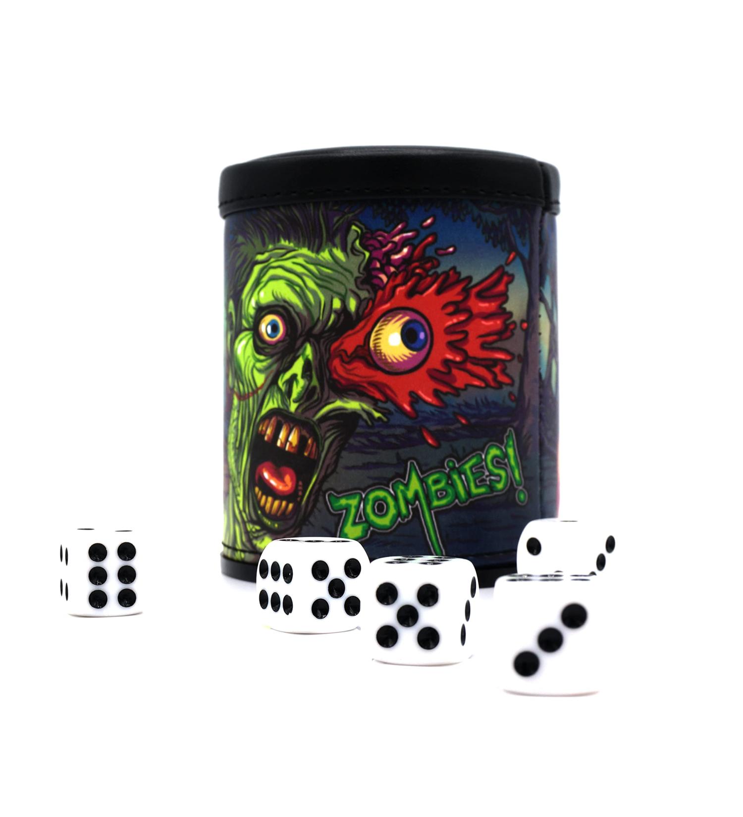 Luck Lab Zombies Dice Cup with 5 Dice - Red Velvet Interior - Perfect for Zombie Dice, Liar's Dice, Yahtzee and More - Black - Buy Online on GoSupps.com