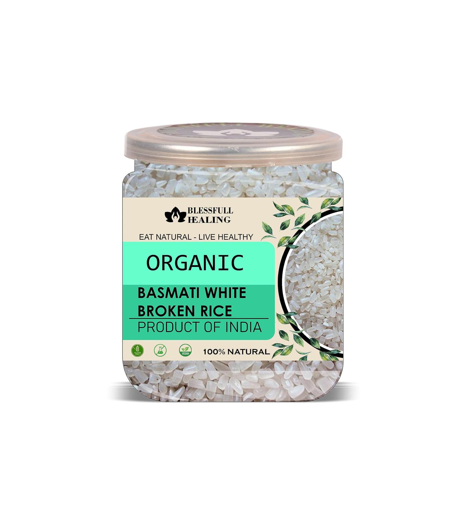 Blessfull Healing Organice BASMATI White Broken Rice 2 lb (907 Gram) - Buy Online on GoSupps.com