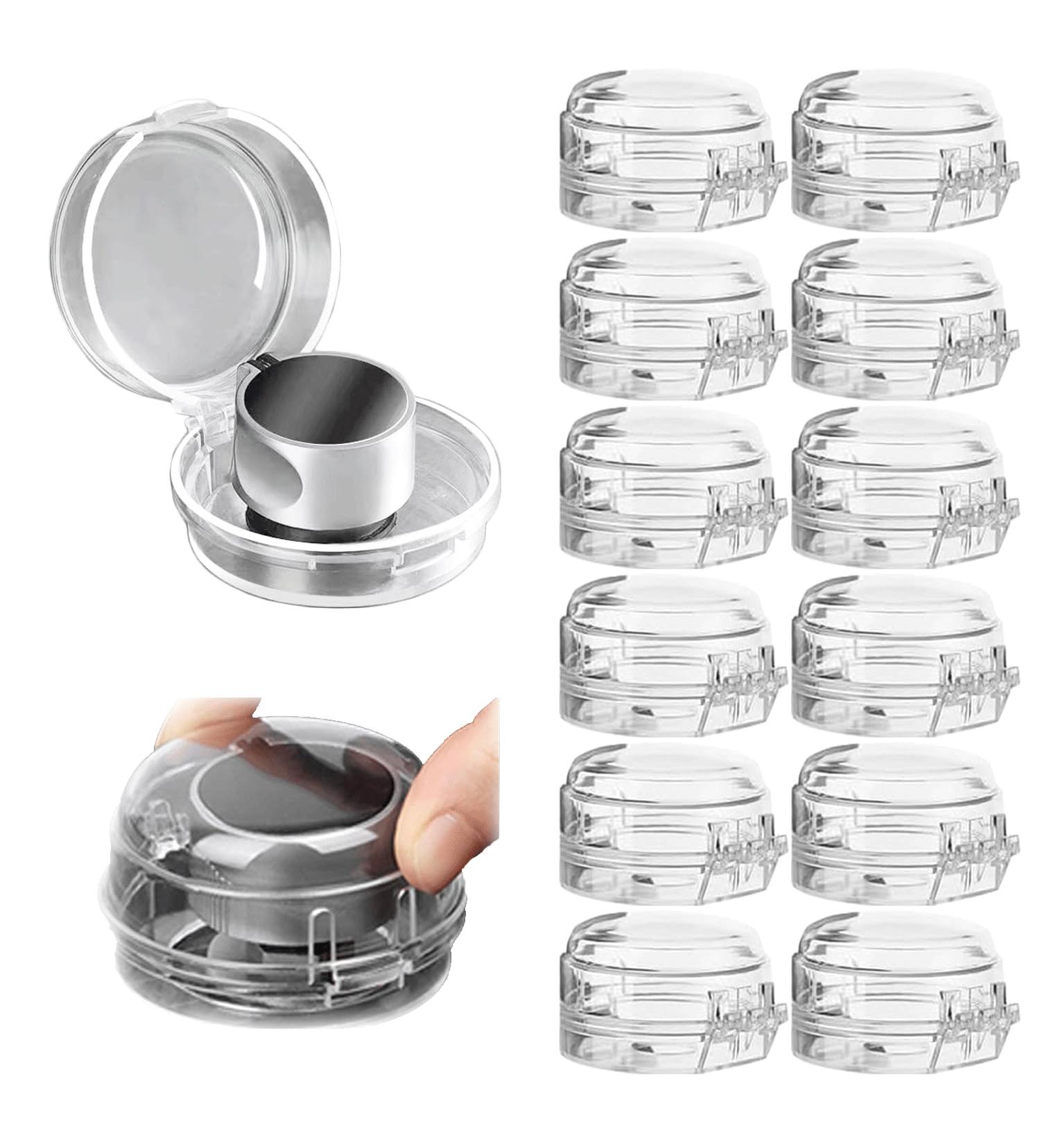 12-Piece Stove Protection Baby Buttons | Child Locking Knobs & Oven Safety | Transparent Kitchen Security - Buy Online on GoSupps.com