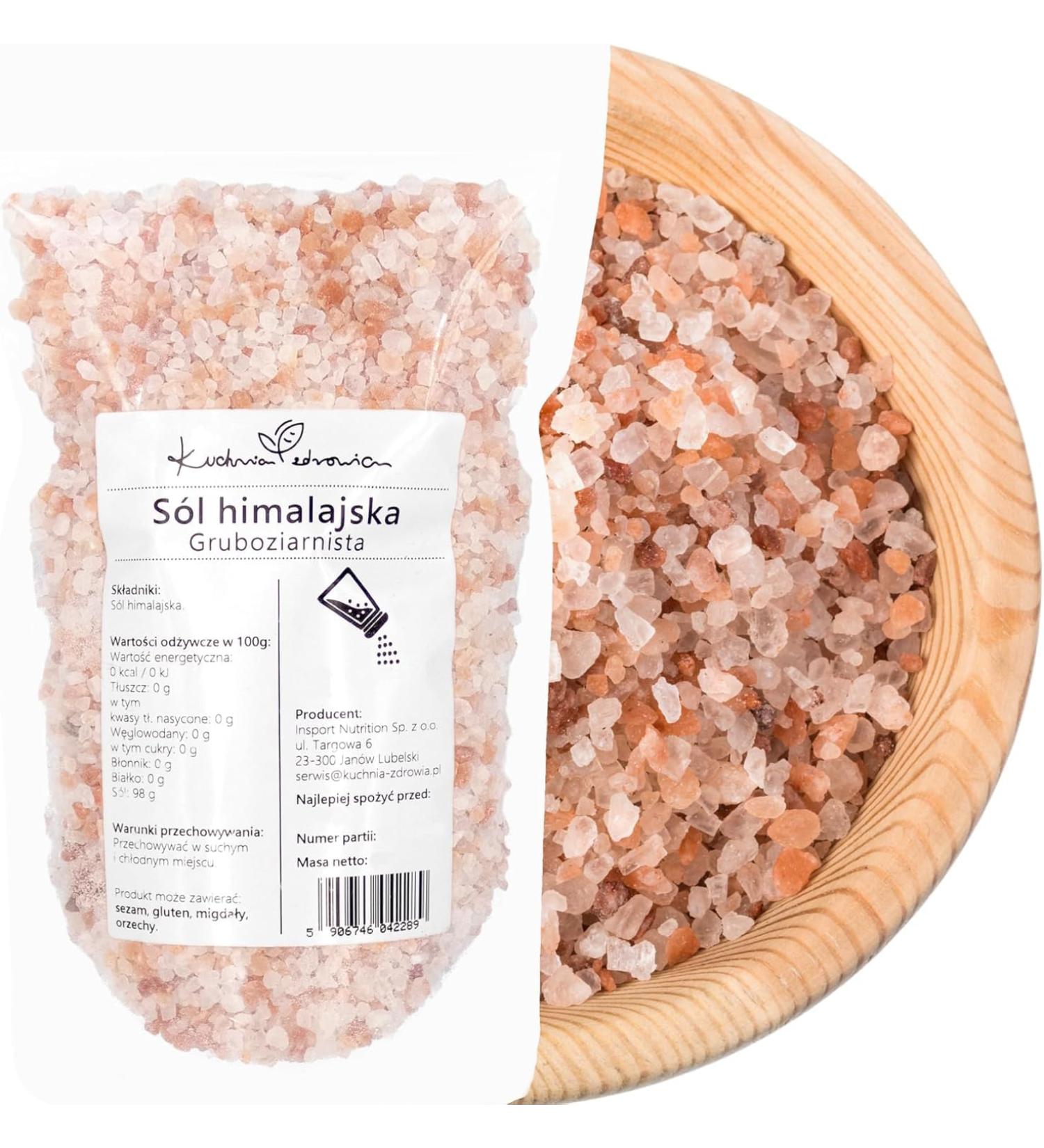 Kuchnia Zdrowia - Himalayan Salt Coarse Grain - Salt Range Pakistan - Natural - No Additives - Leak Proof Zipper Packaging - 1kg Doypack - Buy Online on GoSupps.com