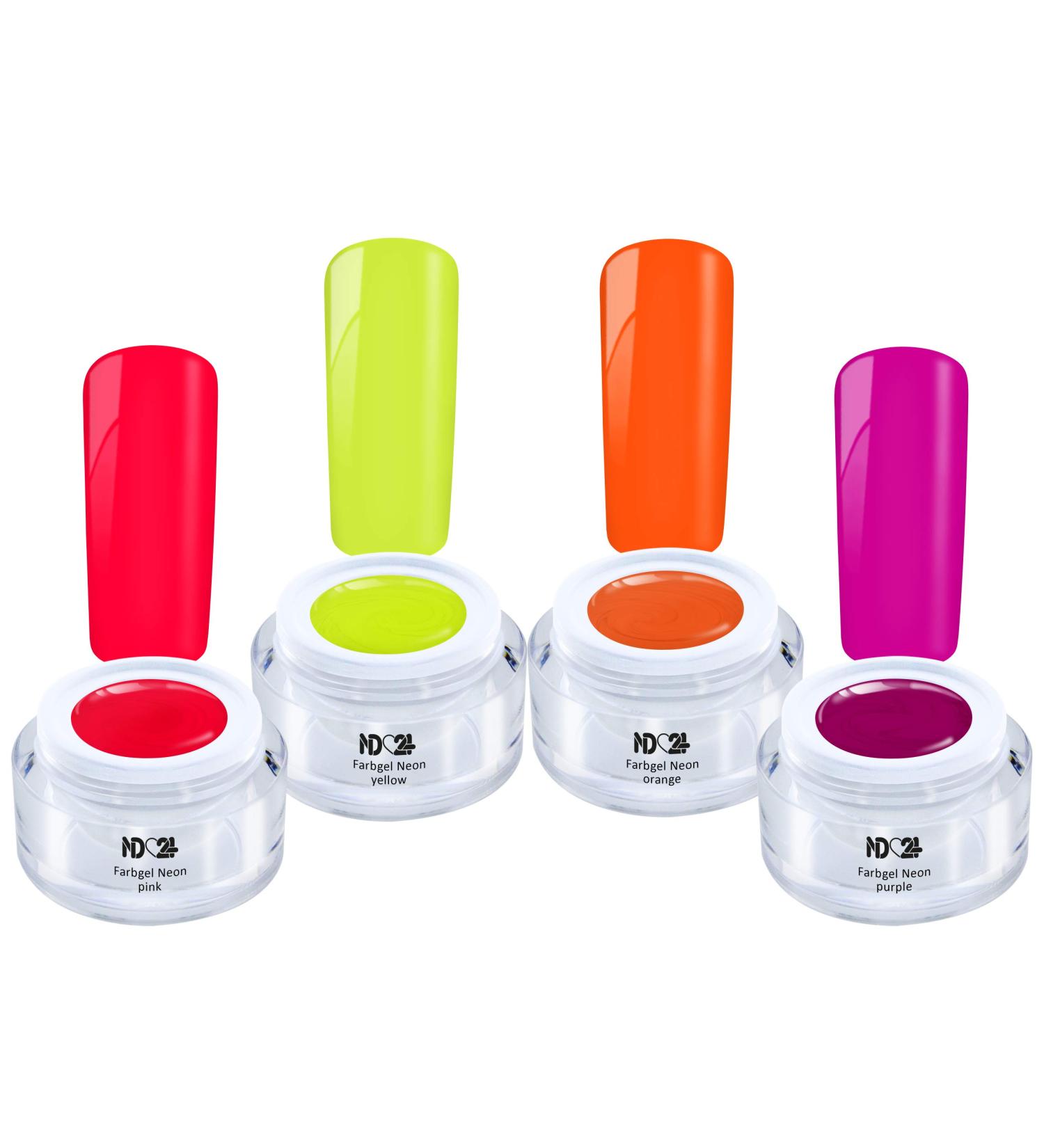 Neon Collection Set - Gel Nail Polish Color Gel Made in Germany (4 x 5ml) - International Shipping Available - Buy Online on GoSupps.com