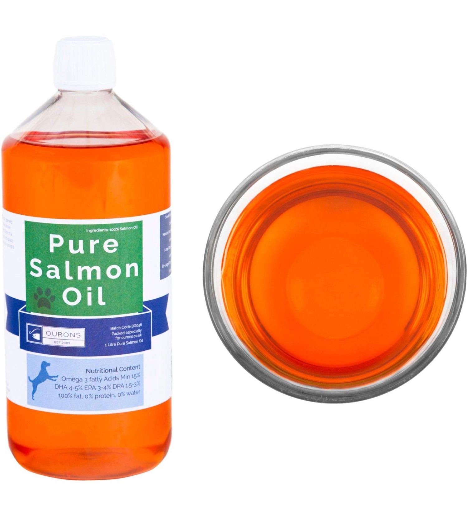 1 Litre Pure Salmon Oil for Dogs - Natural Fish Oil Supplement - Buy Online on GoSupps.com