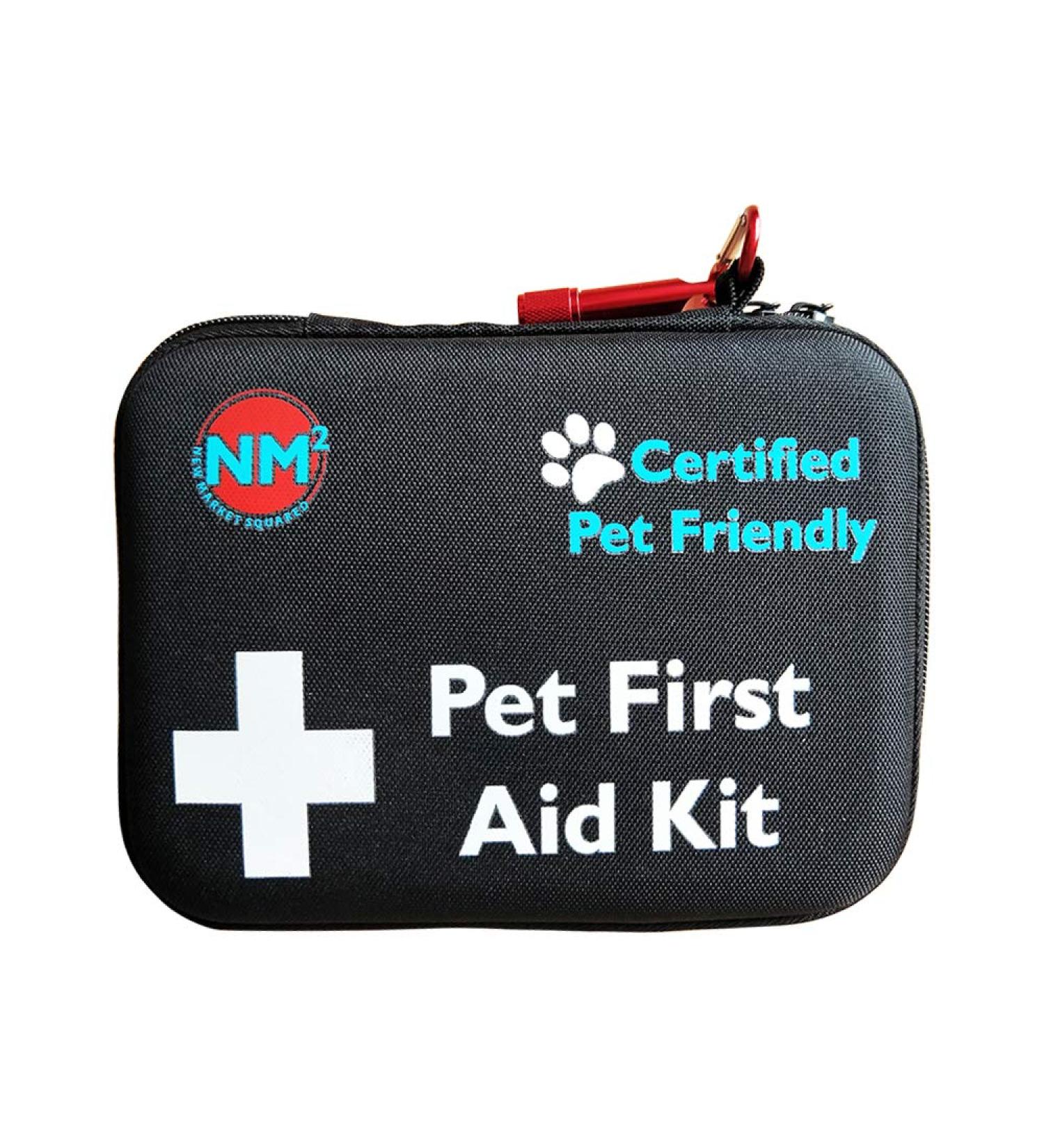 Pet First Aid Kit for Dogs & Cats - 60-Piece Bag with Guide Book | Travel Friendly & Certified Pet Safe - Buy Online on GoSupps.com