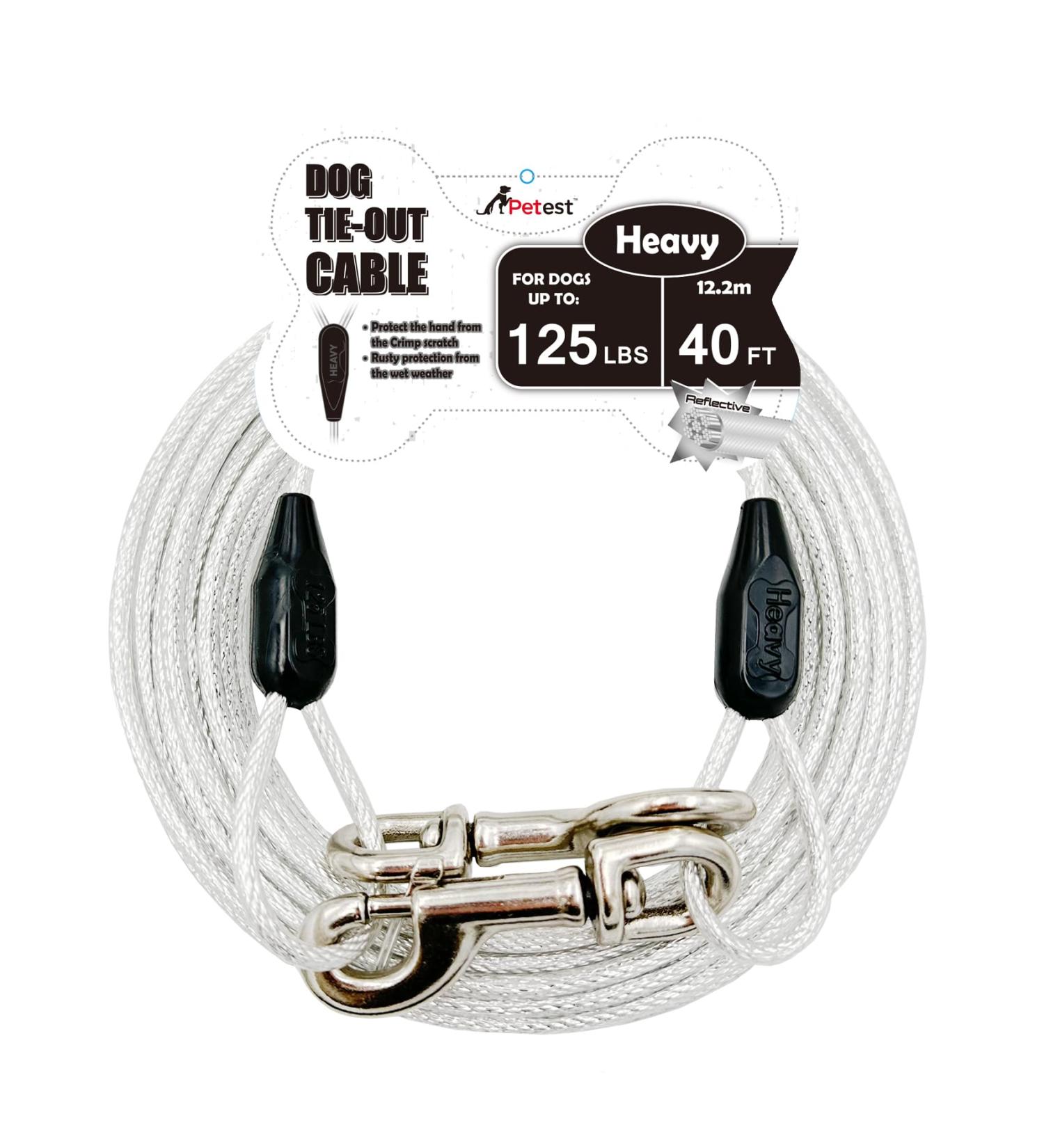 Buy Petest Reflecting Integline for Dogs - 10ft to 40ft Up to 250lbs Black/Silver - International Shipping Available - Buy Online on GoSupps.com